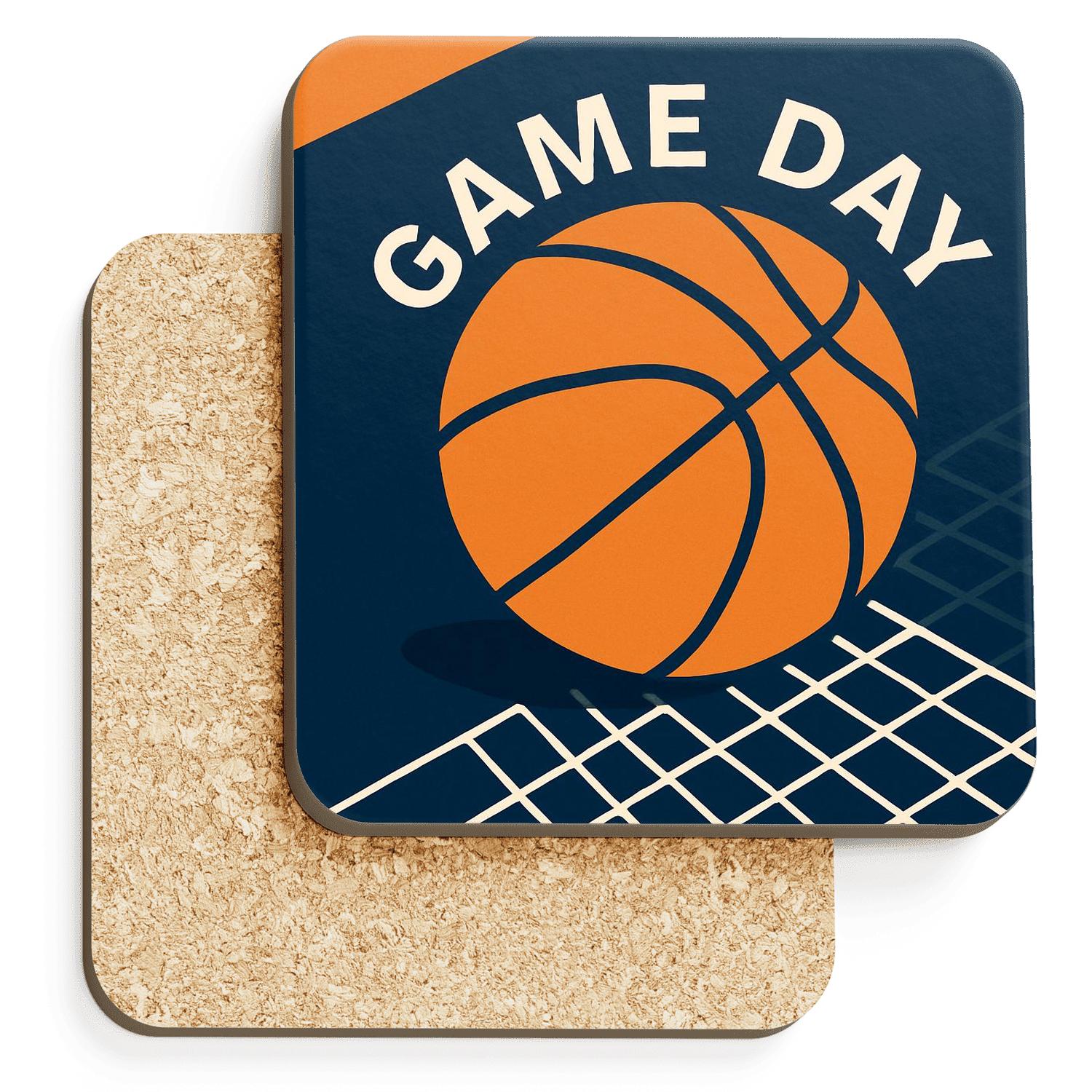Basketball Net Pattern wooden table coasters