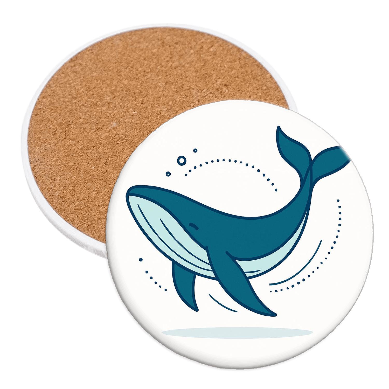Serene Whale Orbit coasters for home decor