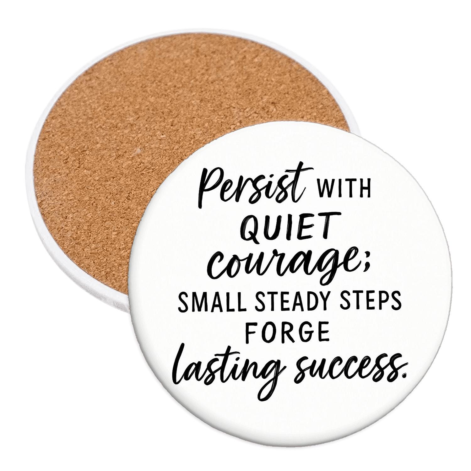 Quiet Courage cork coaster sets