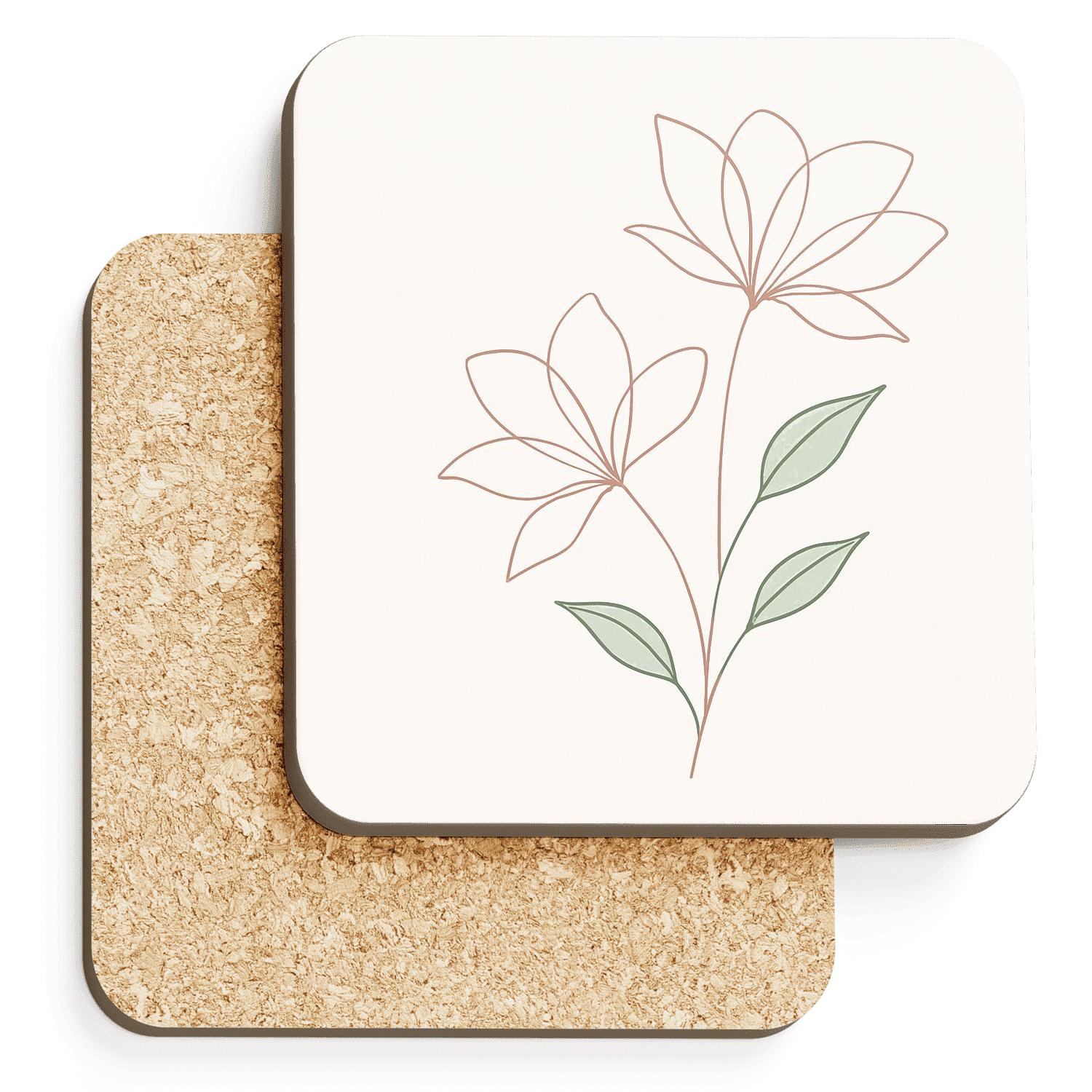 Floral Harmony absorbent drink coasters