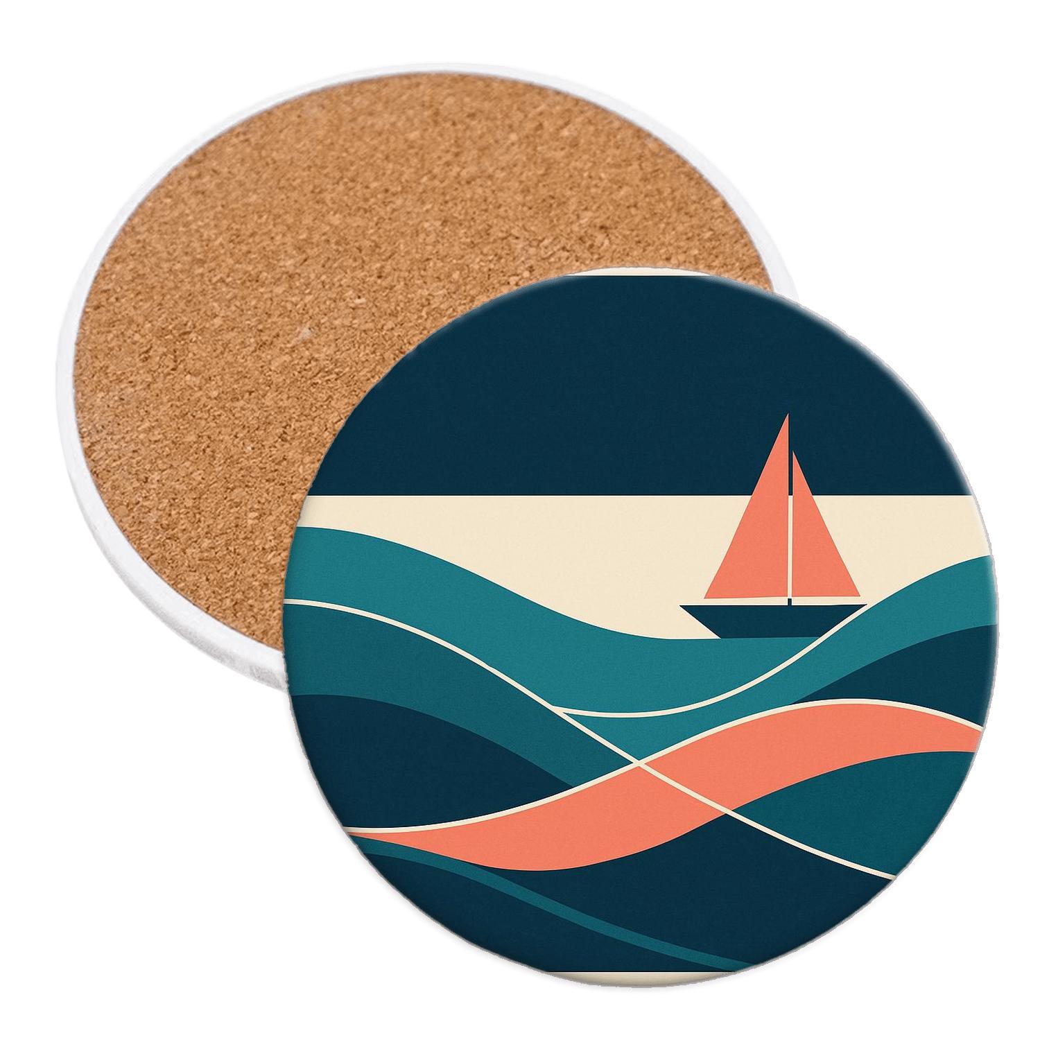 Geometric Ocean Drift stone coaster collections