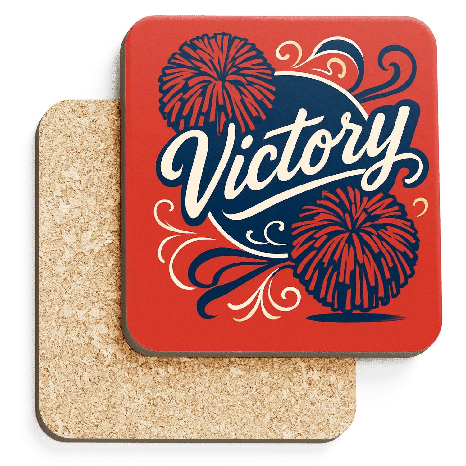 Cheer Pom Pom Silhouettes wooden table coasters