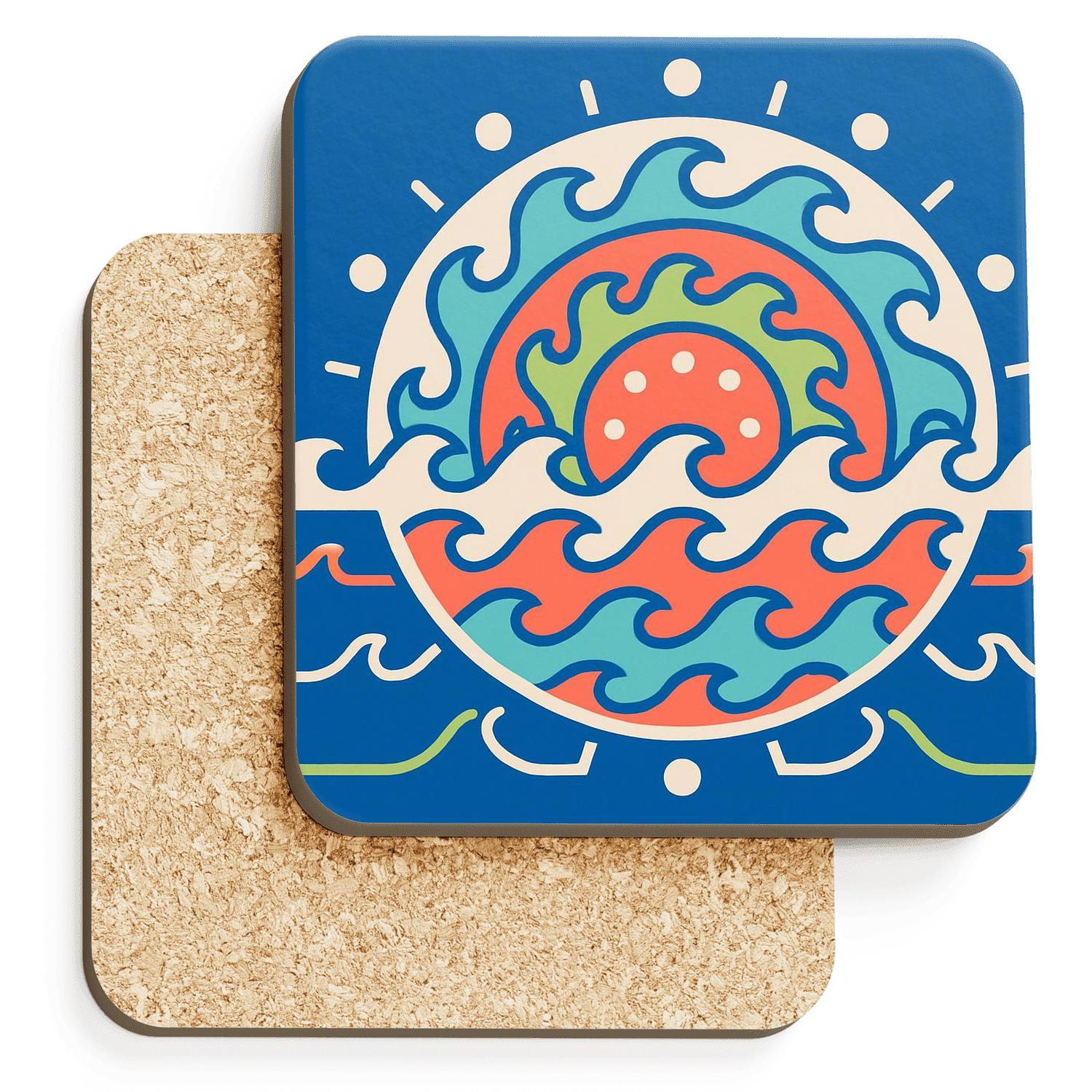 Chromatic Wave Mandala custom engraved coasters