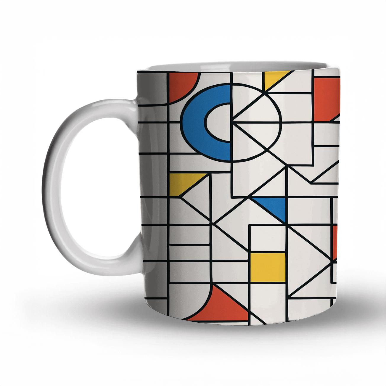 Geometric Harmony In Bold Minimalism insulated thermal mugs