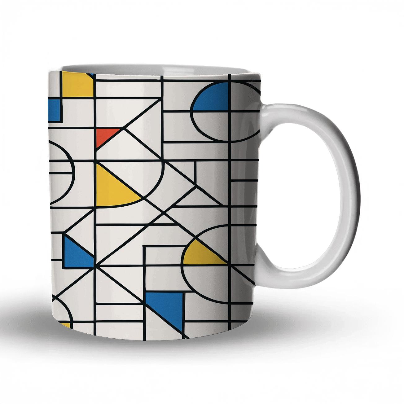 Geometric Harmony In Bold Minimalism insulated thermal mugs