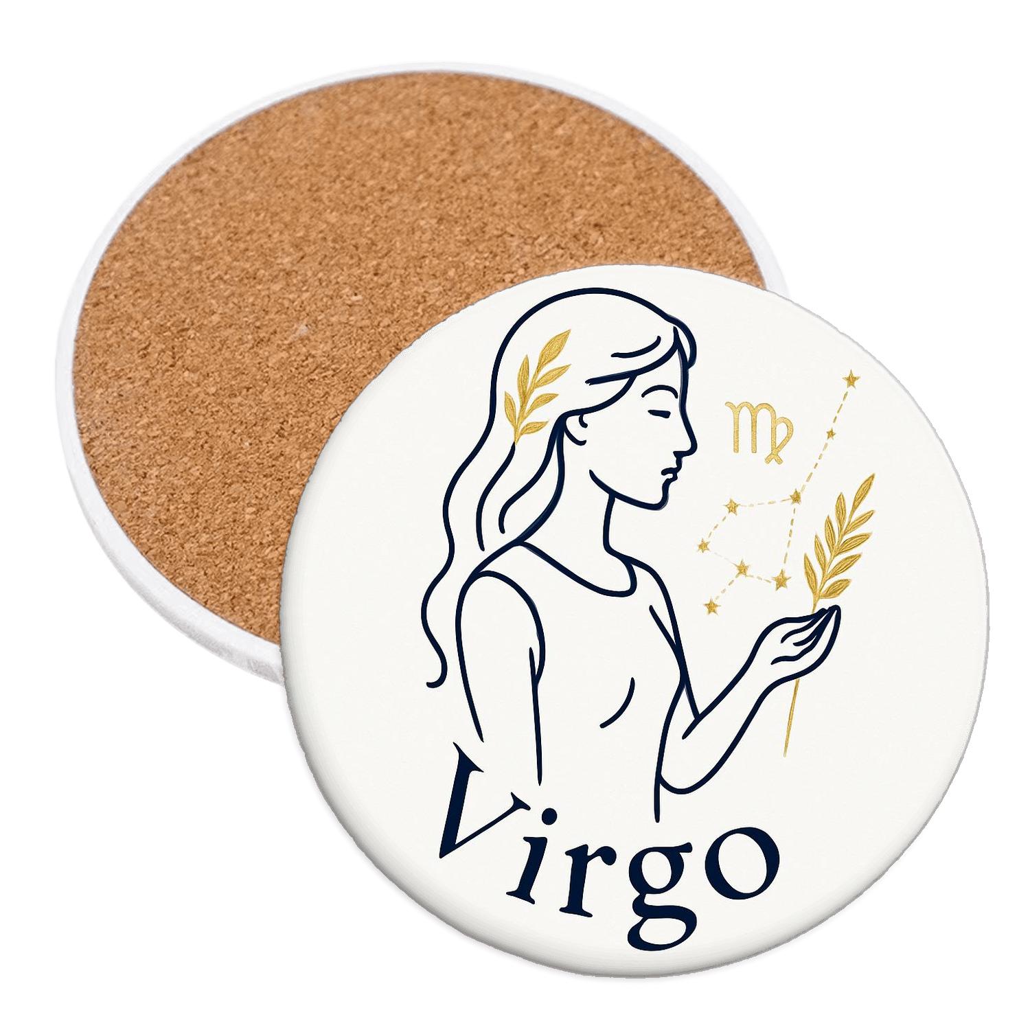 Refined Virgo Maiden Zodiac Art absorbent drink coasters