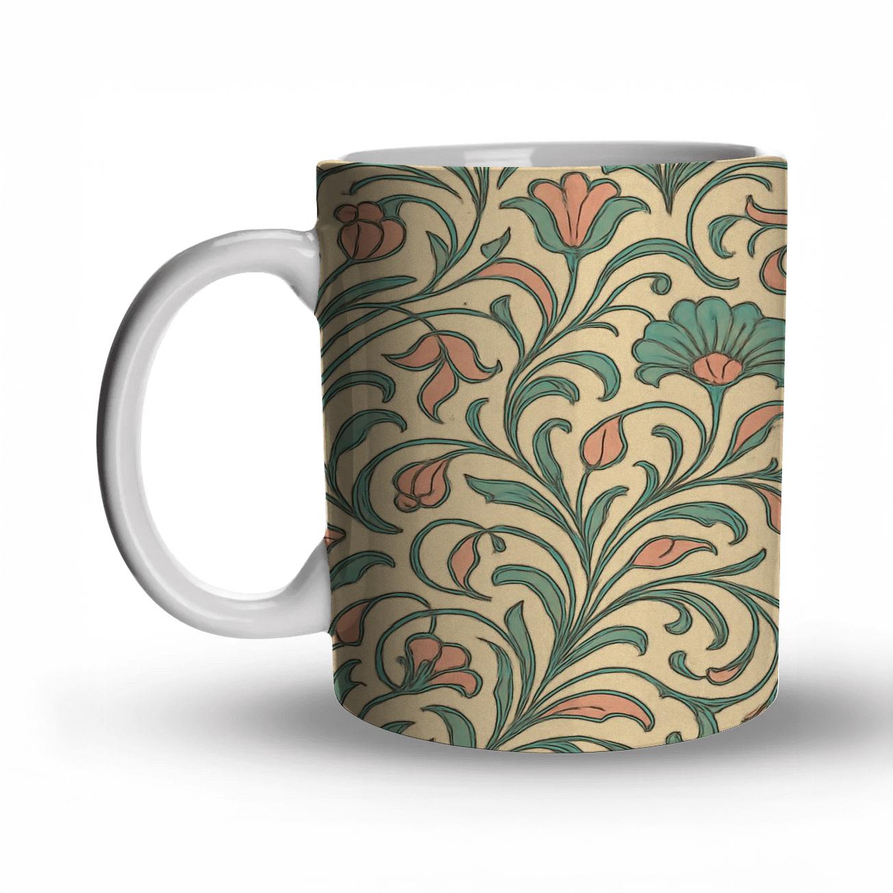 Art Nouveau Ornamental Flow custom printed mugs