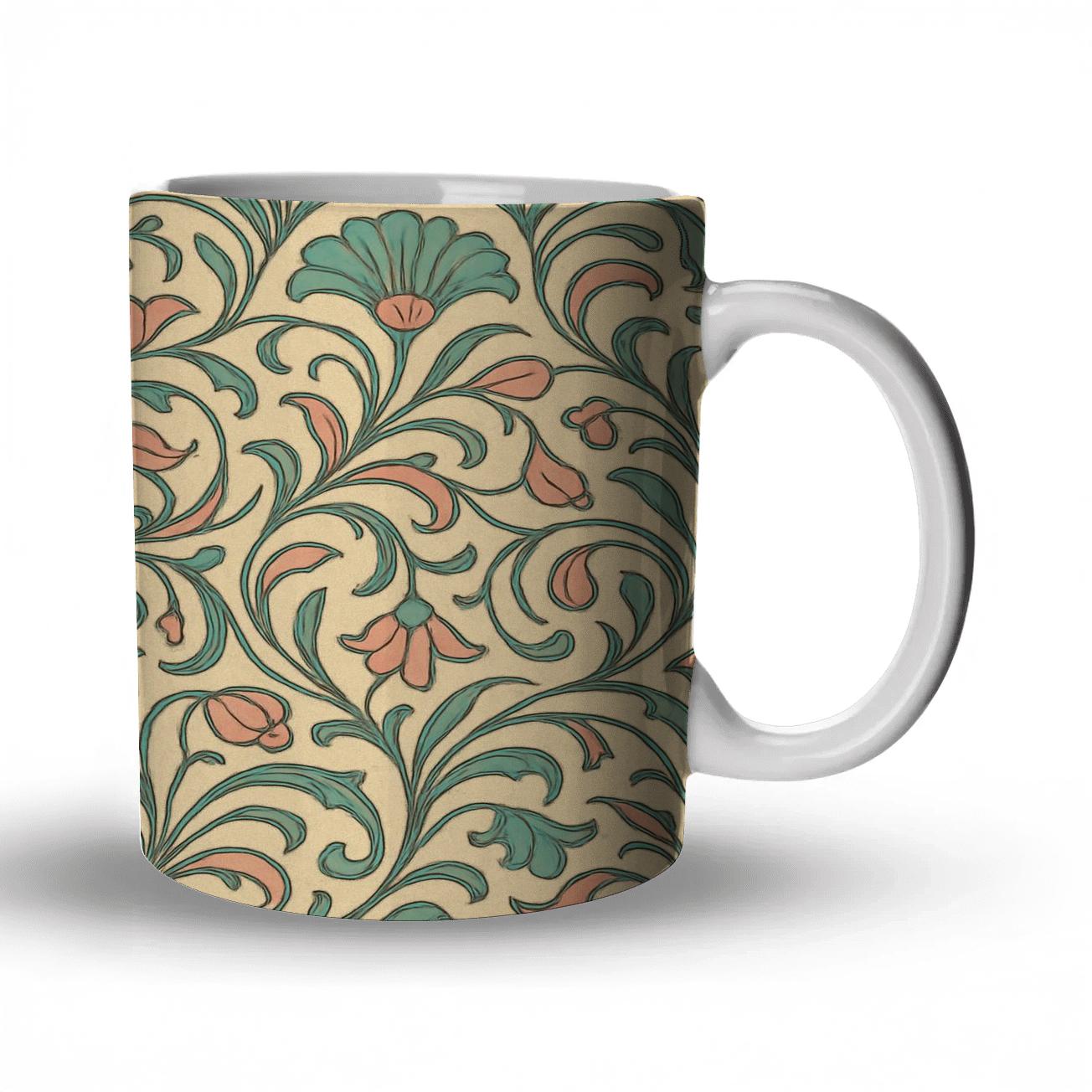 Art Nouveau Ornamental Flow custom printed mugs