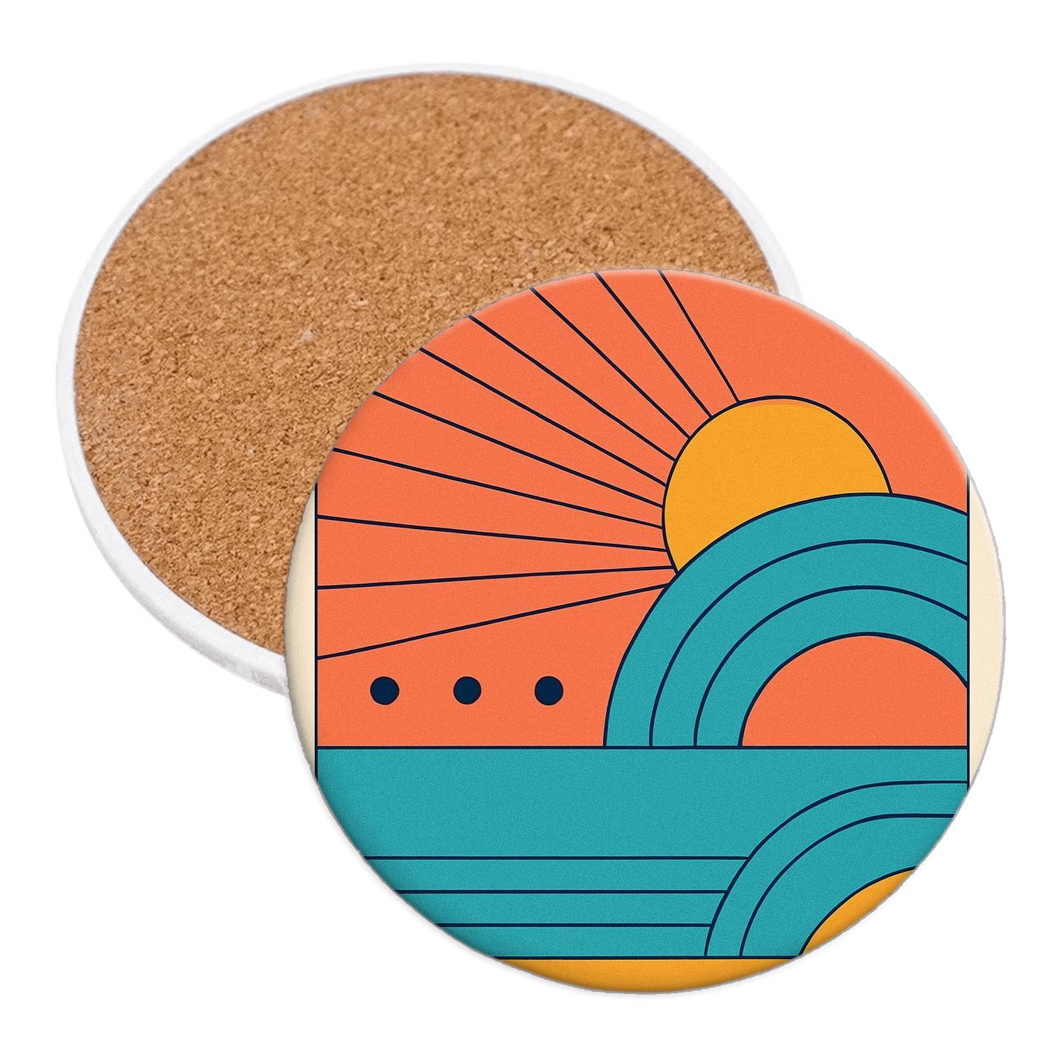 Solar Rhythm Lines coasters for home decor