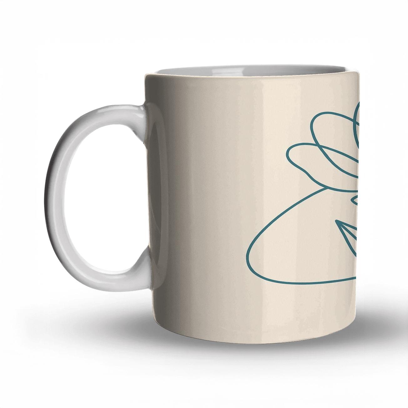 Serene Floral Orbit premium drinkware mugs