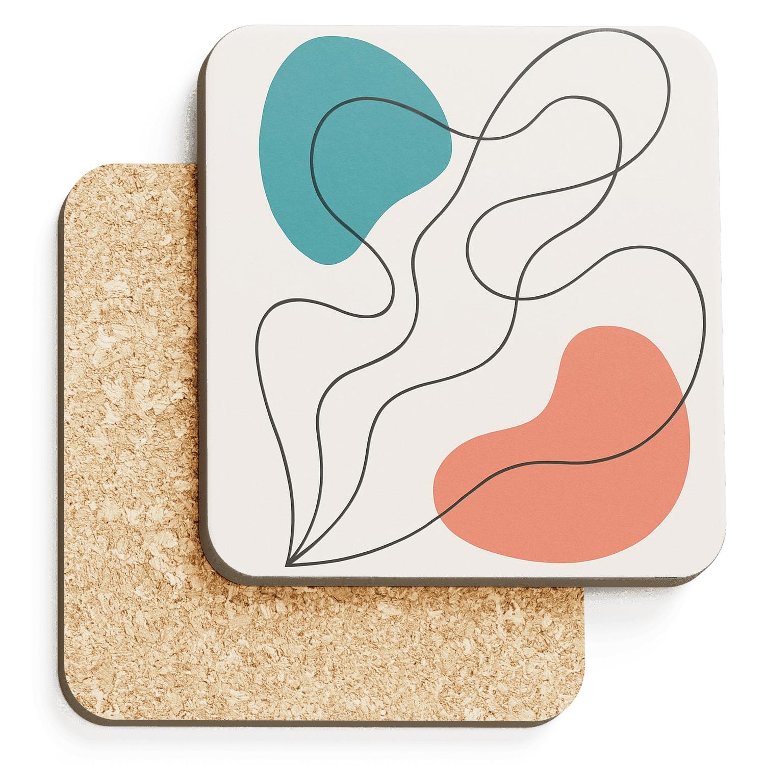 Abstract Harmony Minimalist Line Art coasters for home decor