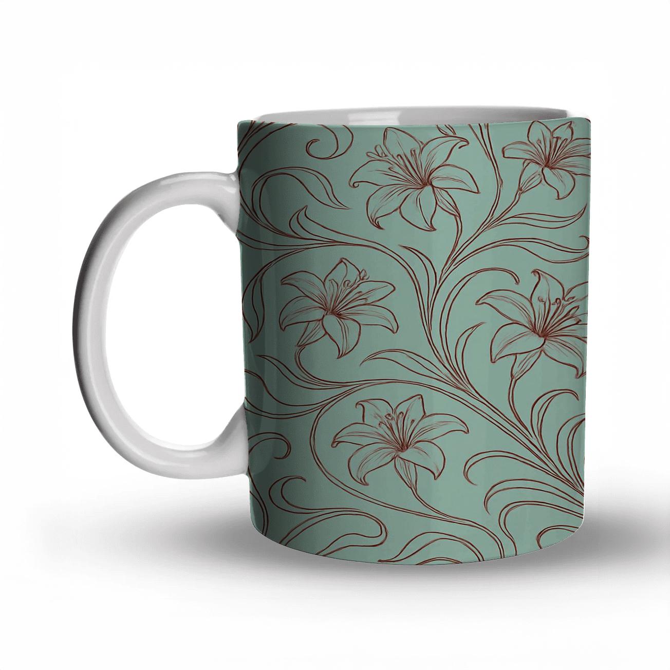 Art Nouveau Botanical Emblem personalized mugs