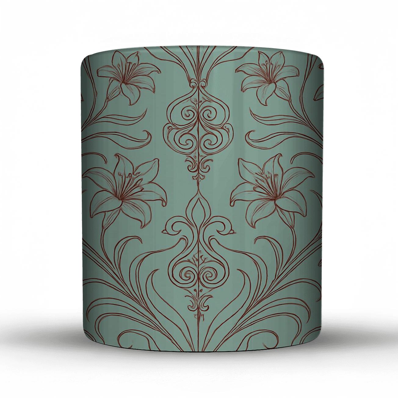 Art Nouveau Botanical Emblem personalized mugs