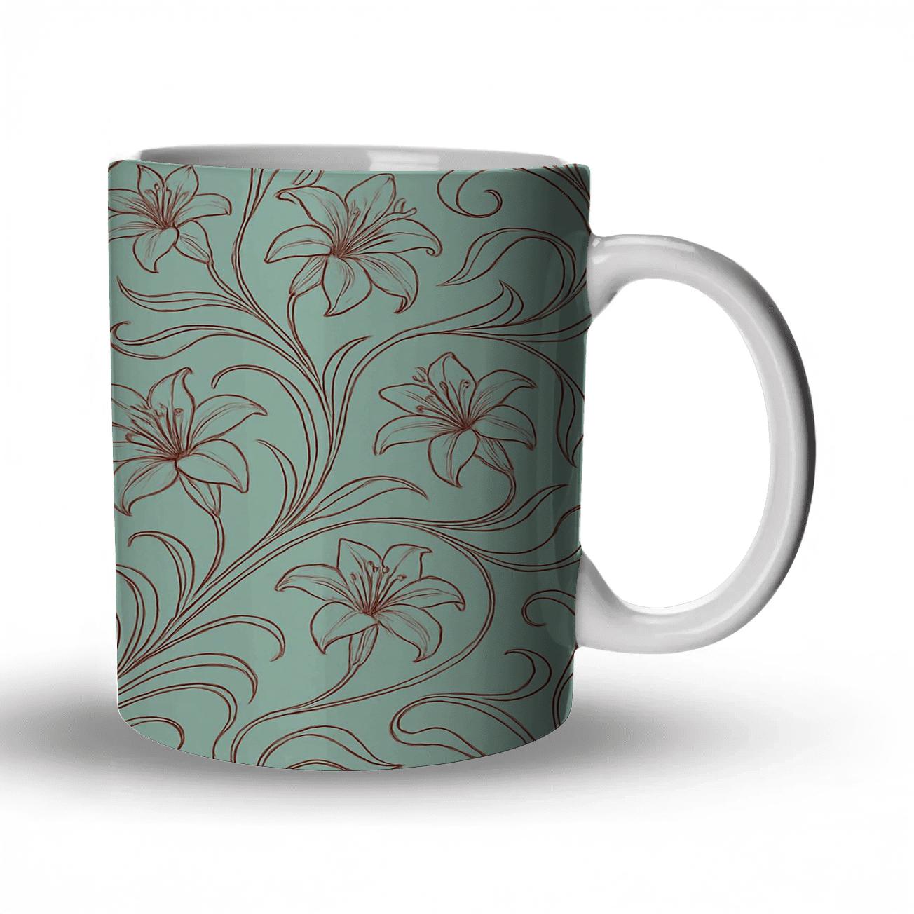 Art Nouveau Botanical Emblem personalized mugs