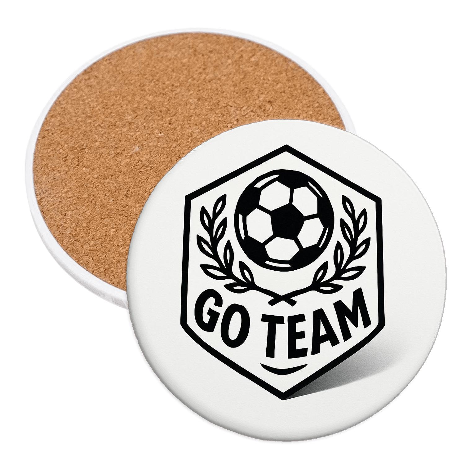 Soccer Crest Minimalist personalized drink coasters