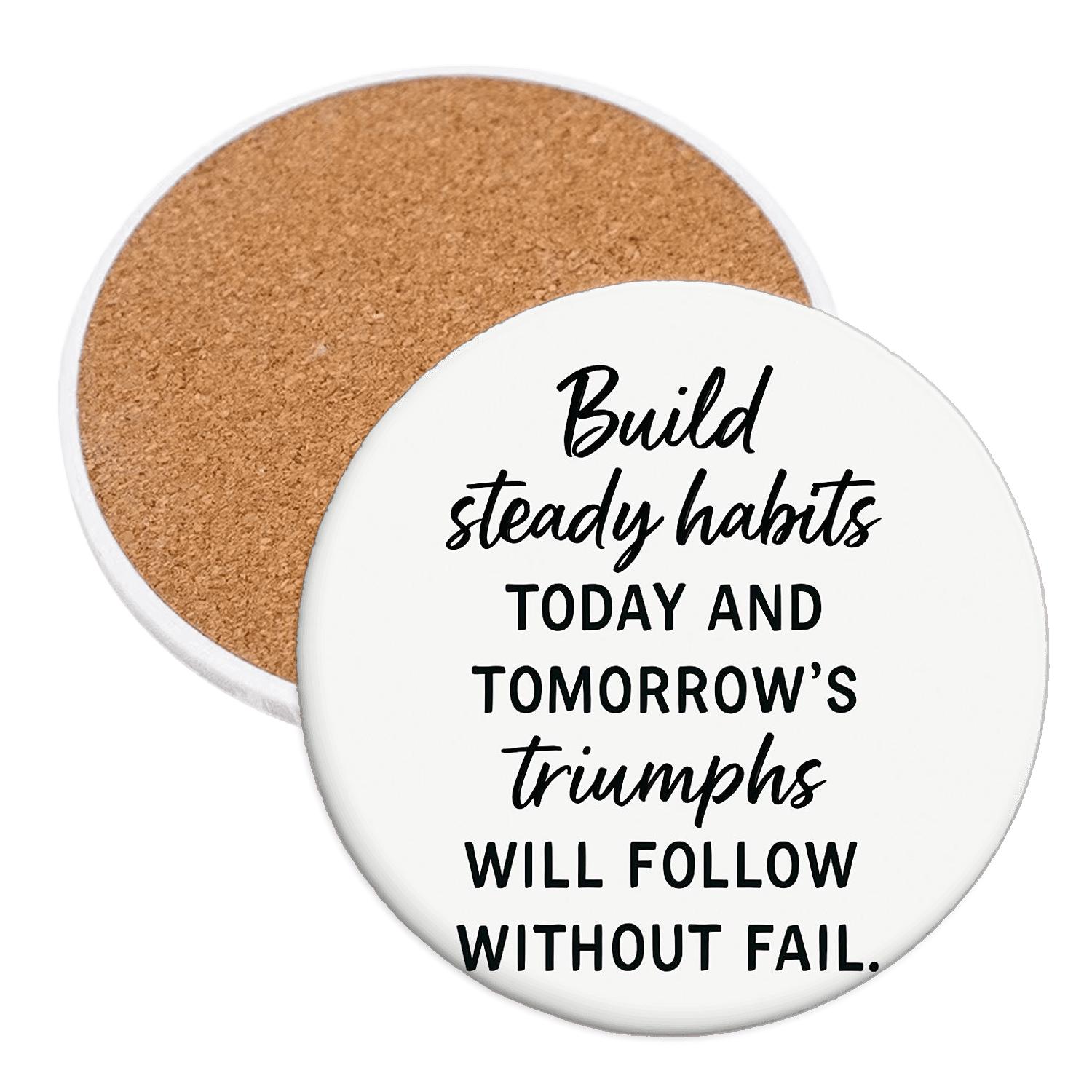 Steady Habits Triumph cork coaster sets