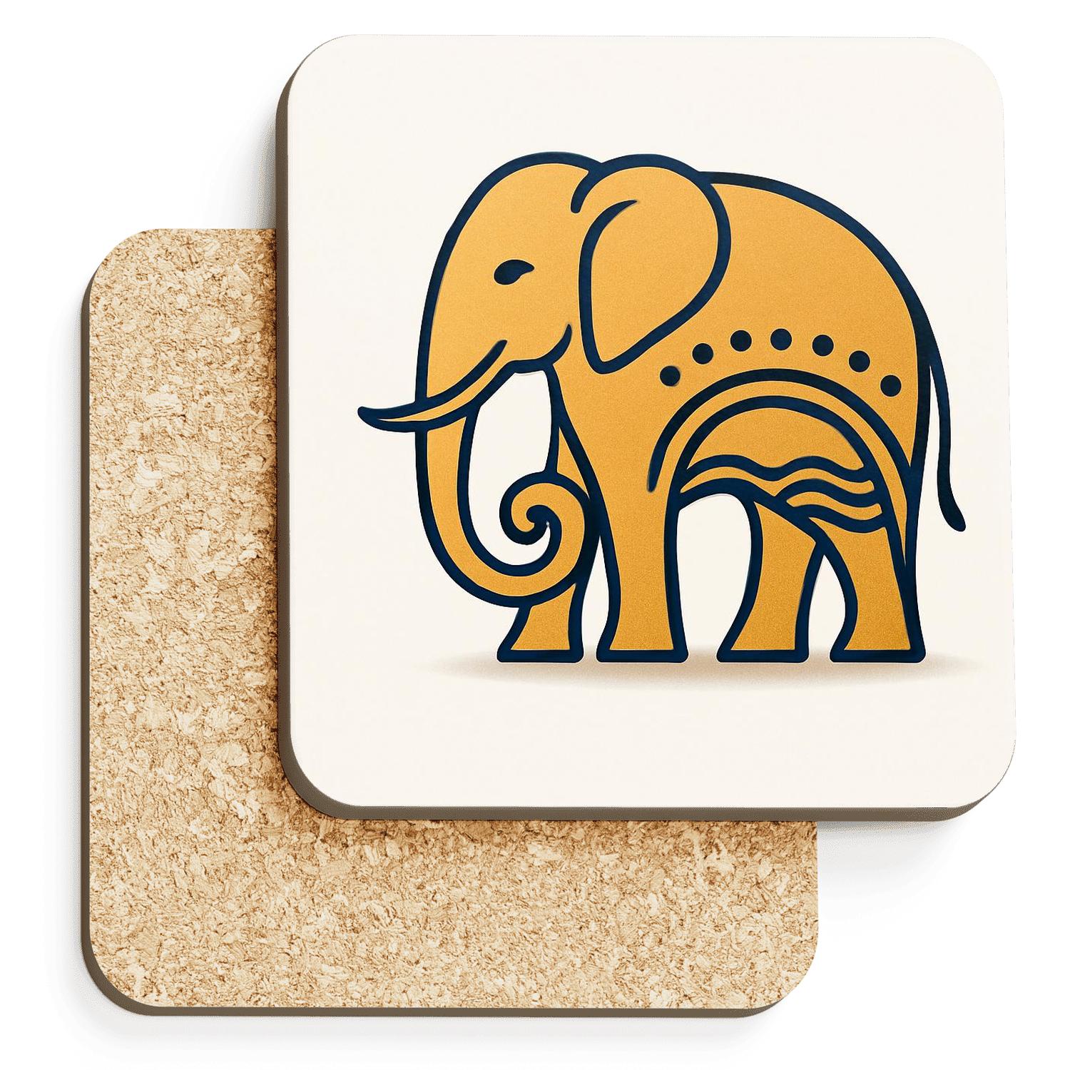 Golden Ocean Elephant elegant tabletop coasters