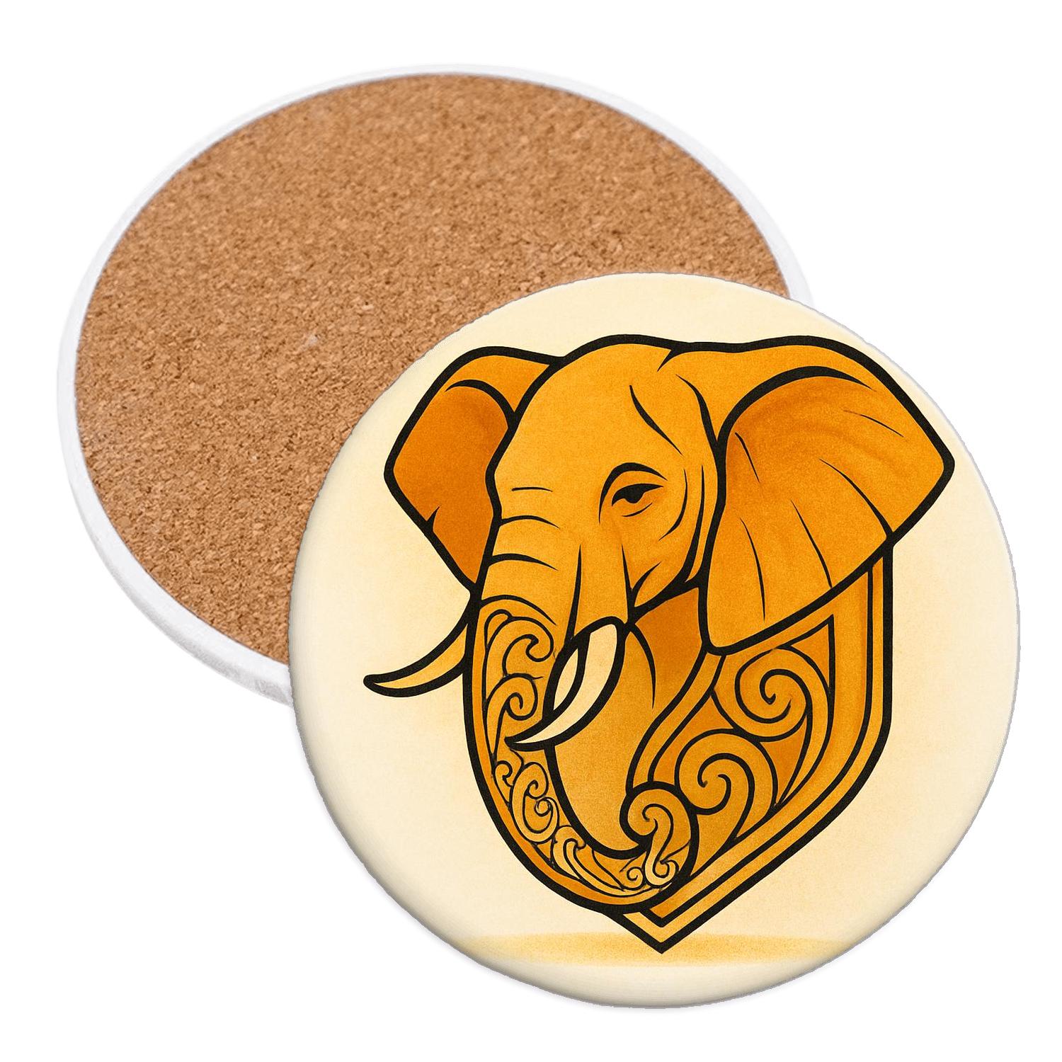 Elephant Crest cork coaster sets