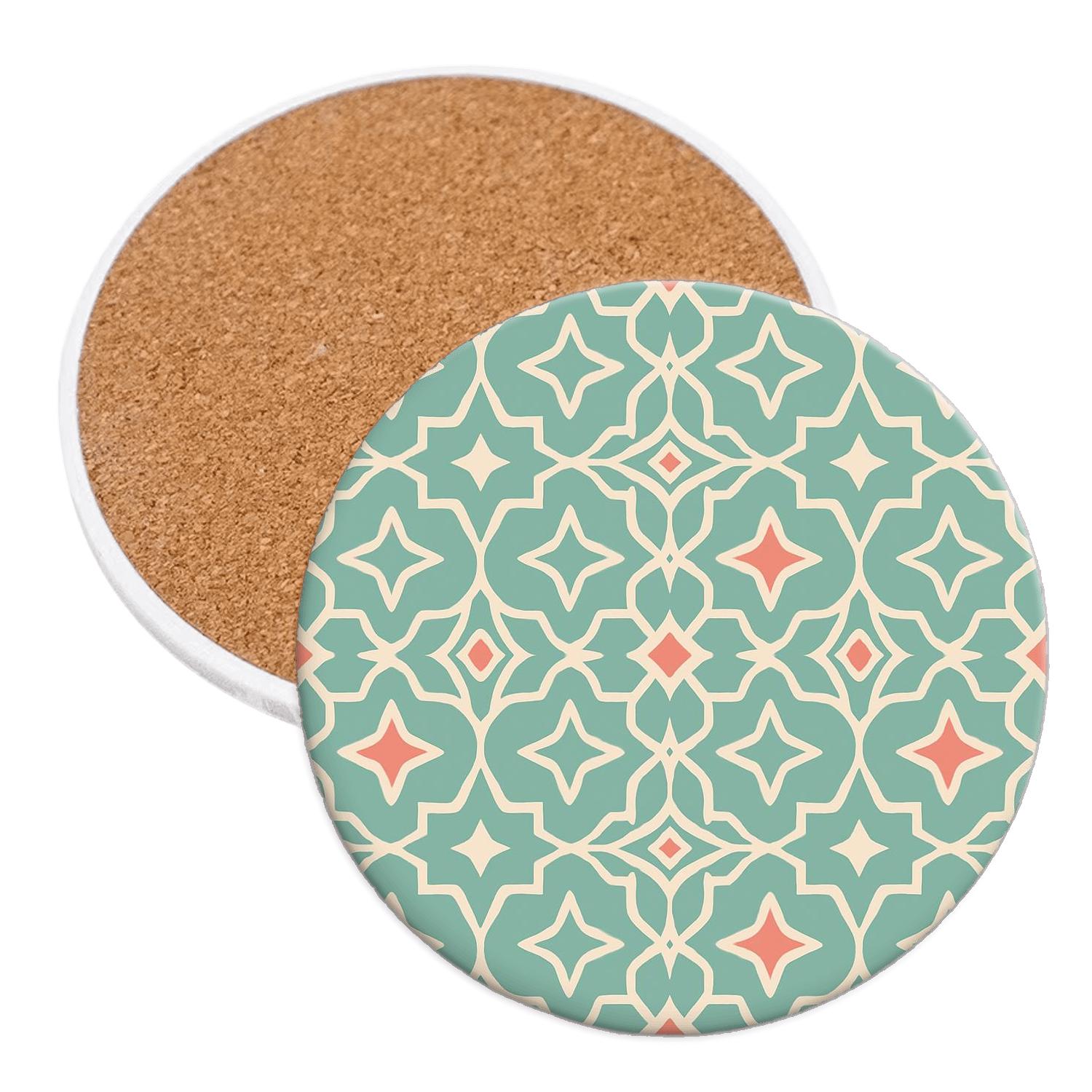 Moorish Tessellation absorbent drink coasters