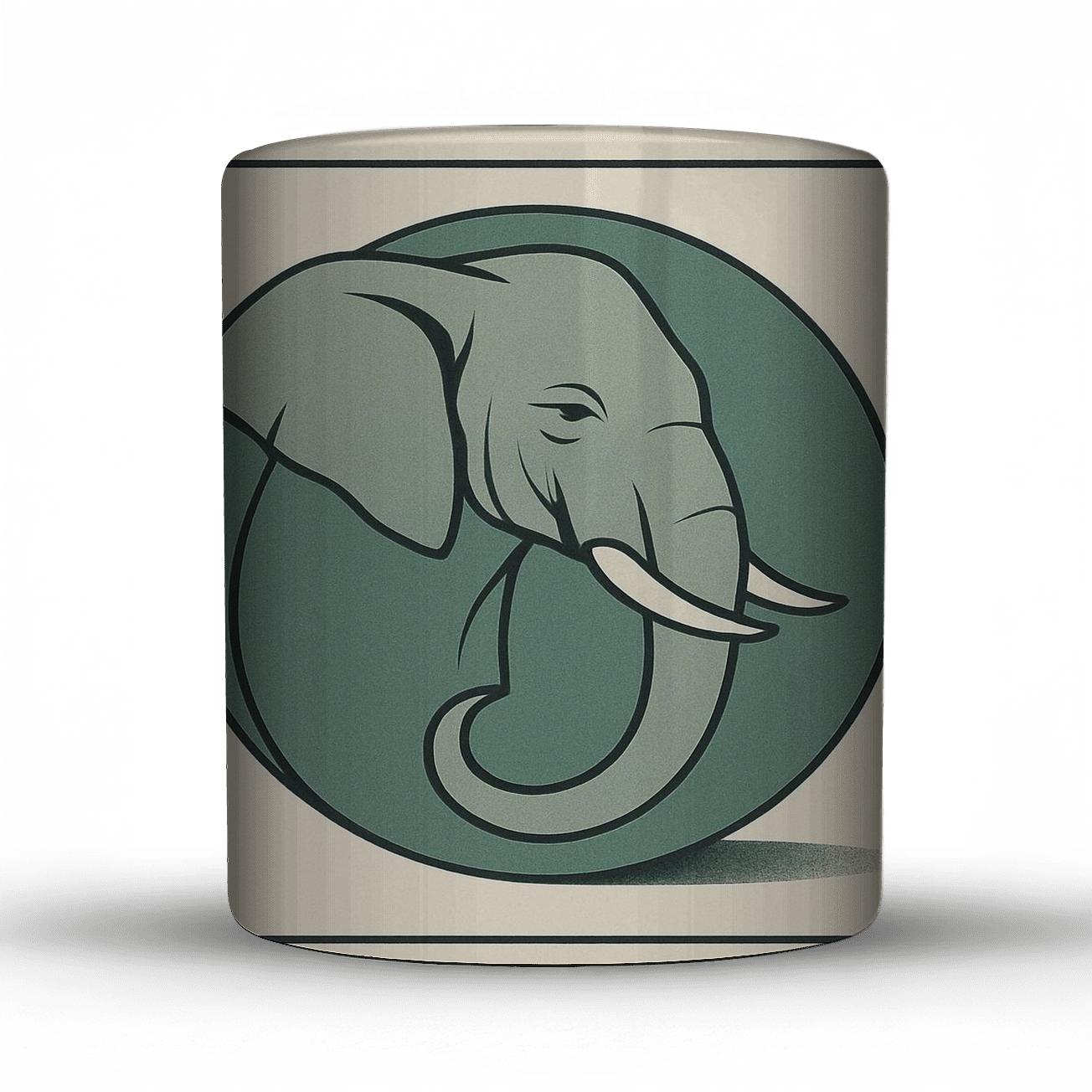 Serene Elephant Emblem decorative mug sets