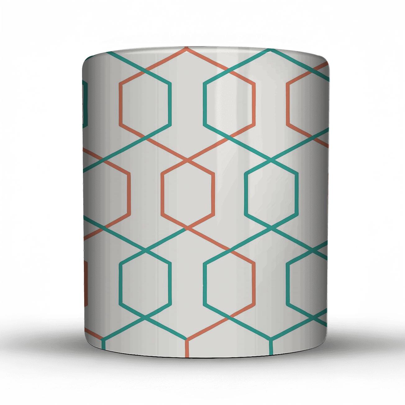 Interlocking Hexagonal Harmony novelty coffee mugs