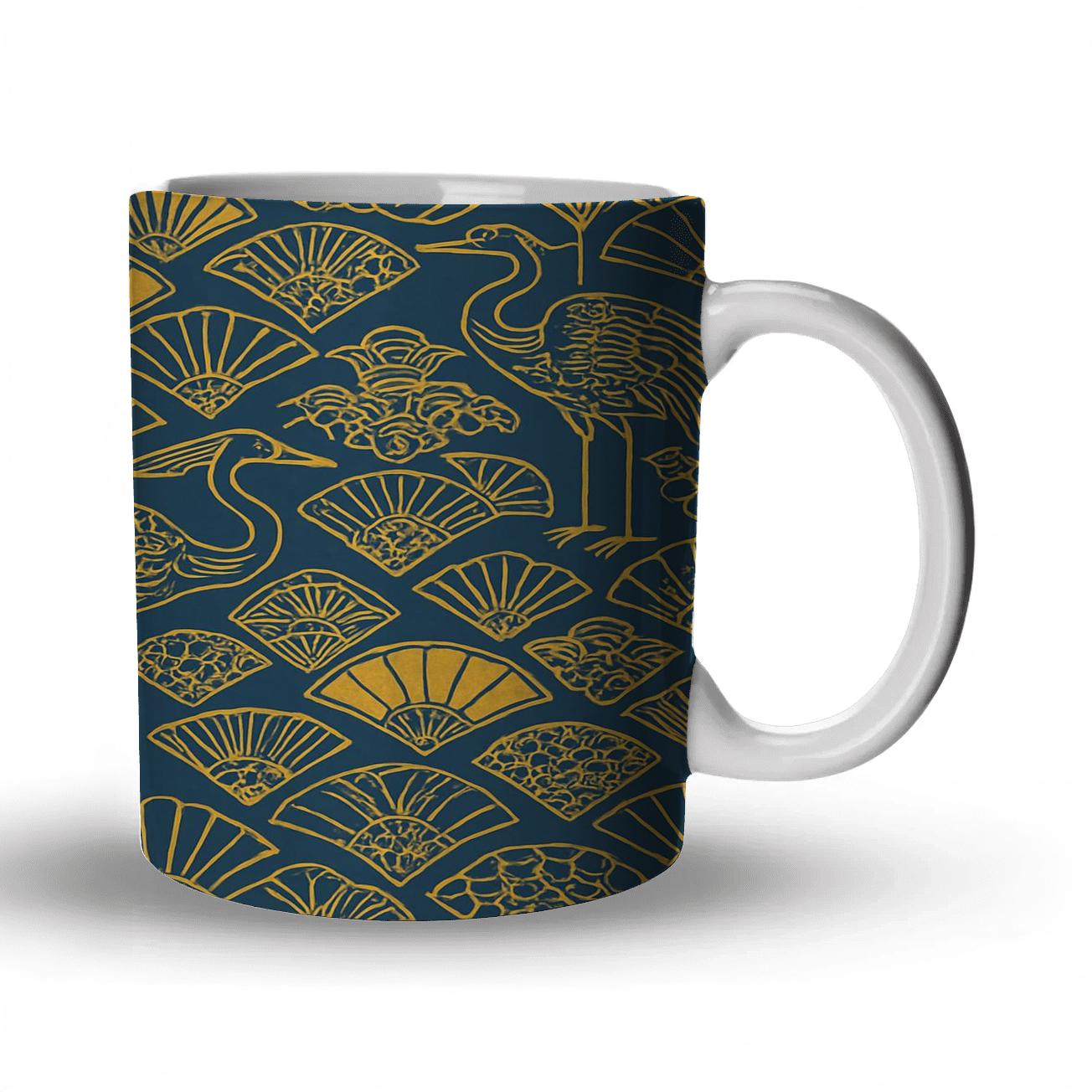 Showa Geometric Kimono Repeat travel mugs with handles