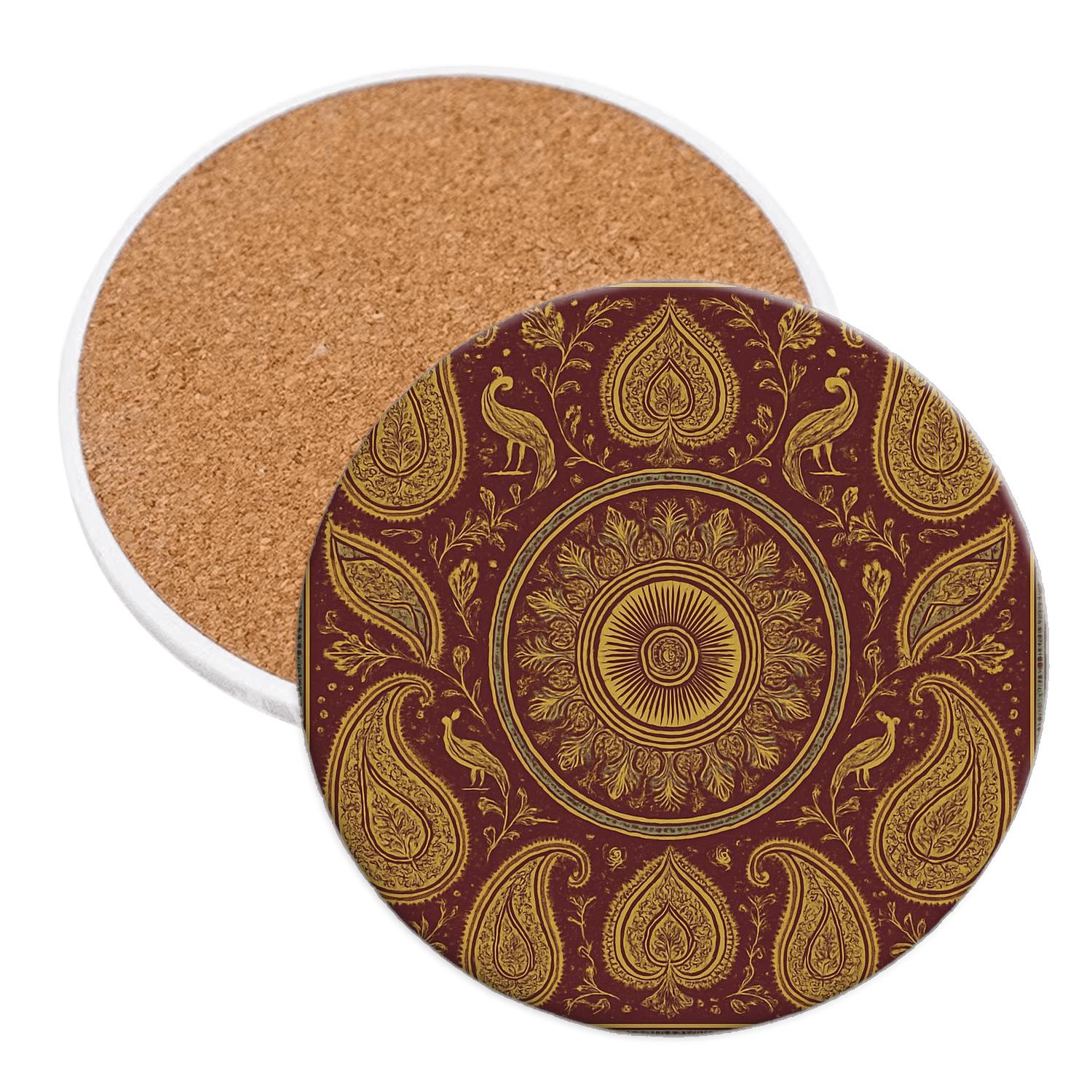 Colonial Paisley Medallion absorbent drink coasters
