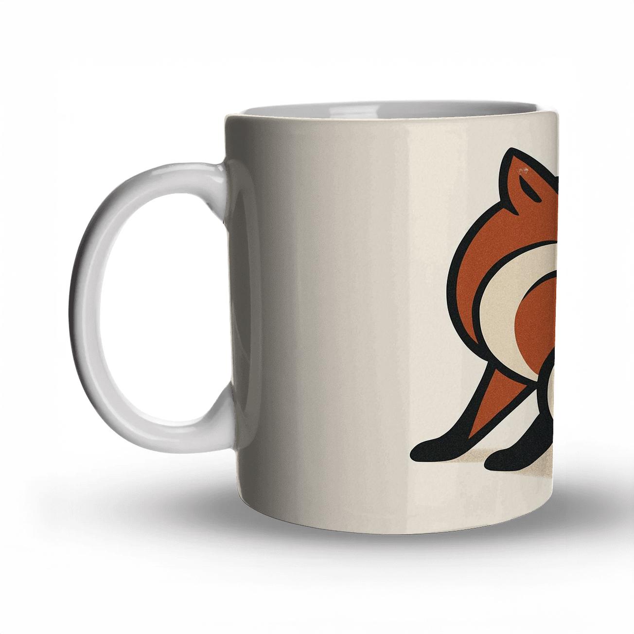 Sinuous Fox Emblem custom printed mugs