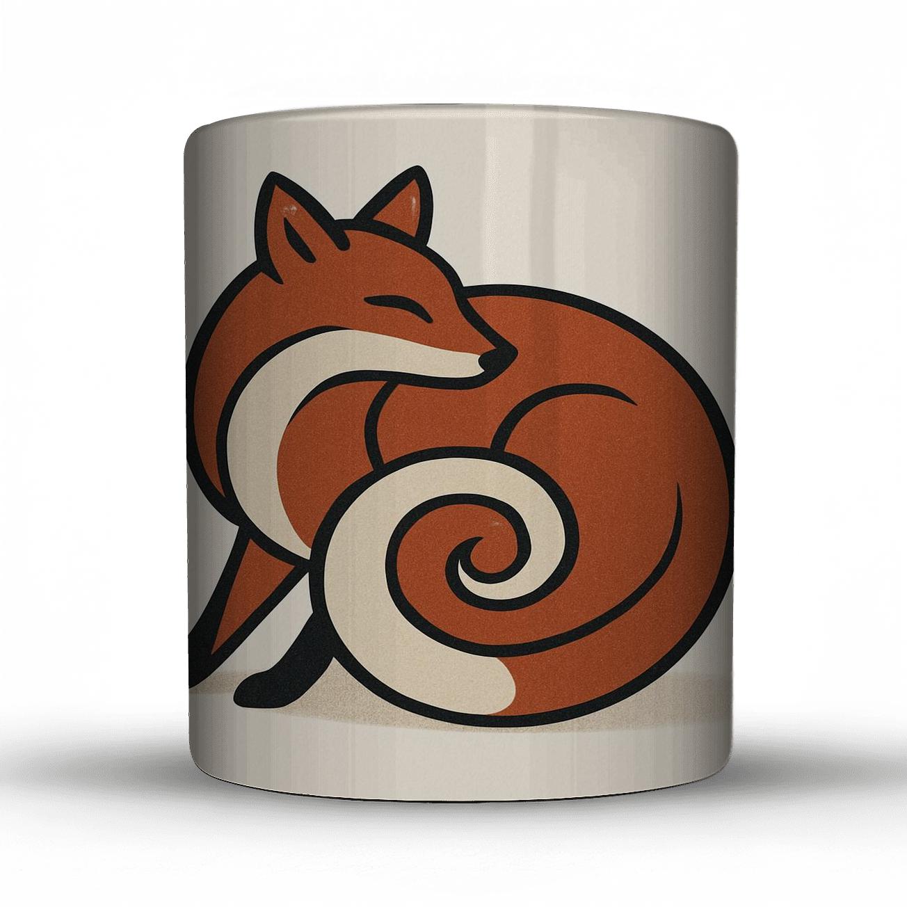 Sinuous Fox Emblem custom printed mugs