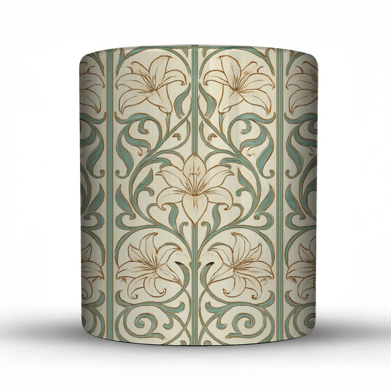 Art Nouveau Botanical Panel custom printed mugs