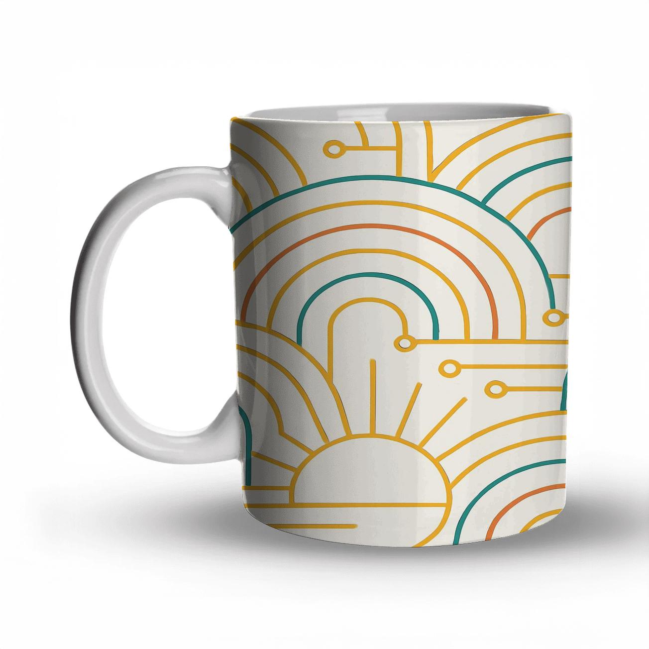 Sunrise Circuit ceramic coffee mugs