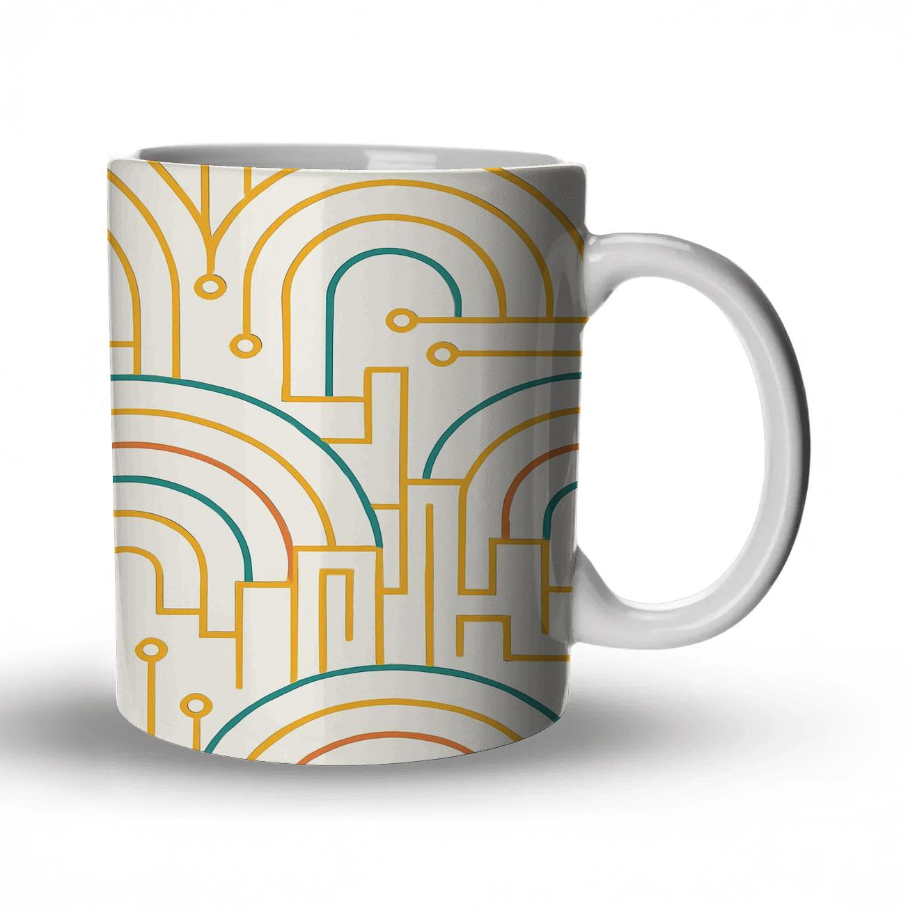 Sunrise Circuit ceramic coffee mugs