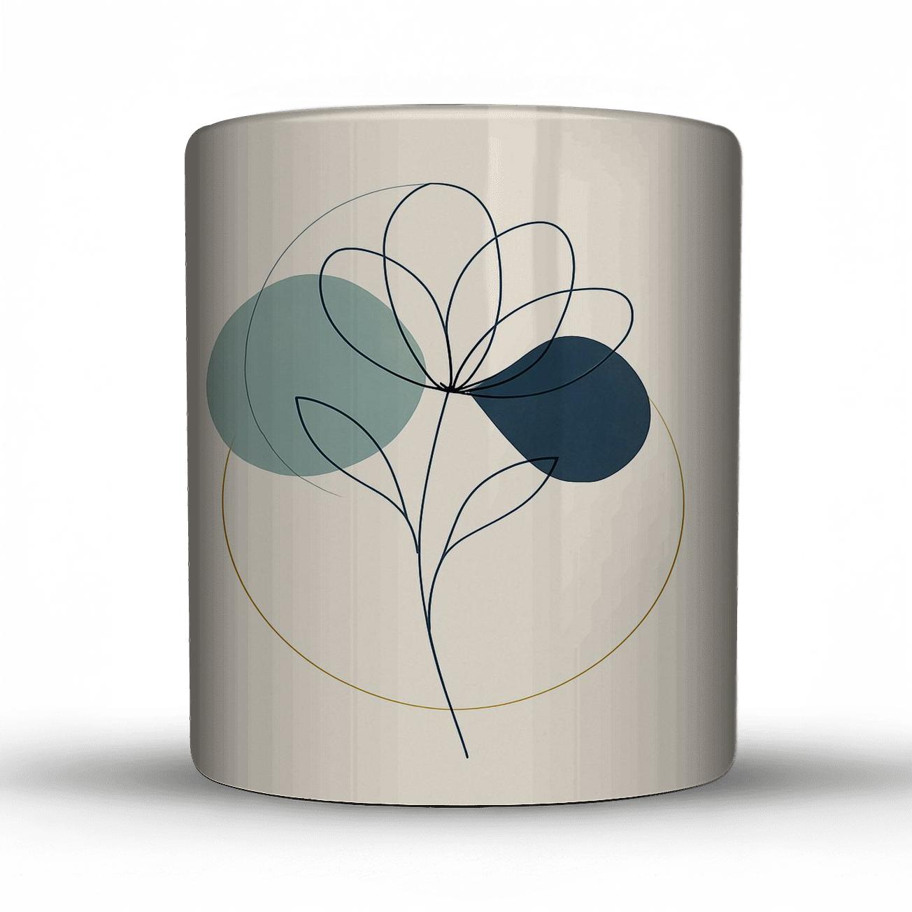 Celestial Bloom Lineart travel mugs with handles