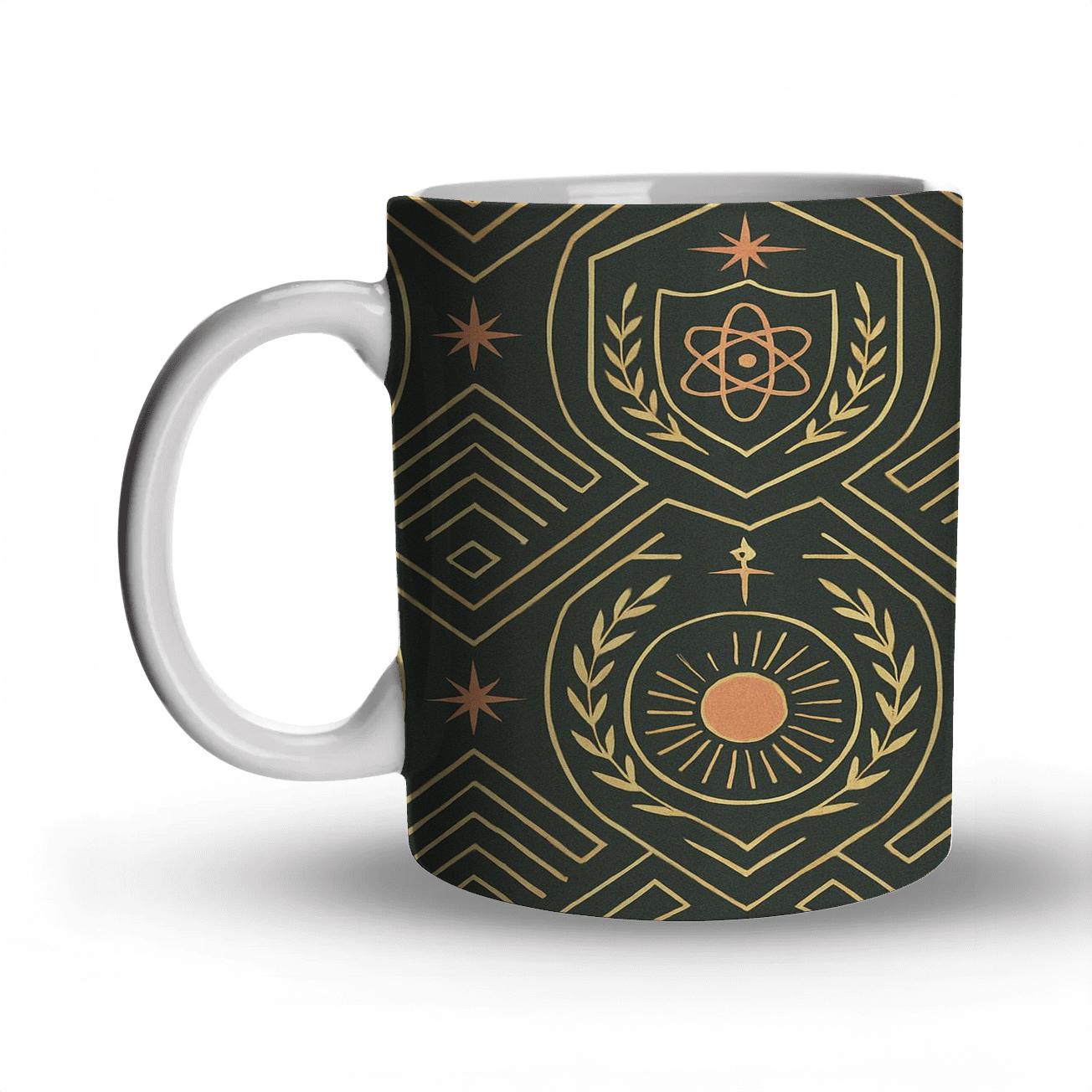 Mid Century Geometric Crest decorative mug sets