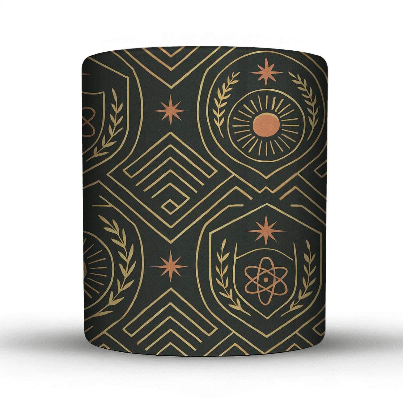 Mid Century Geometric Crest decorative mug sets