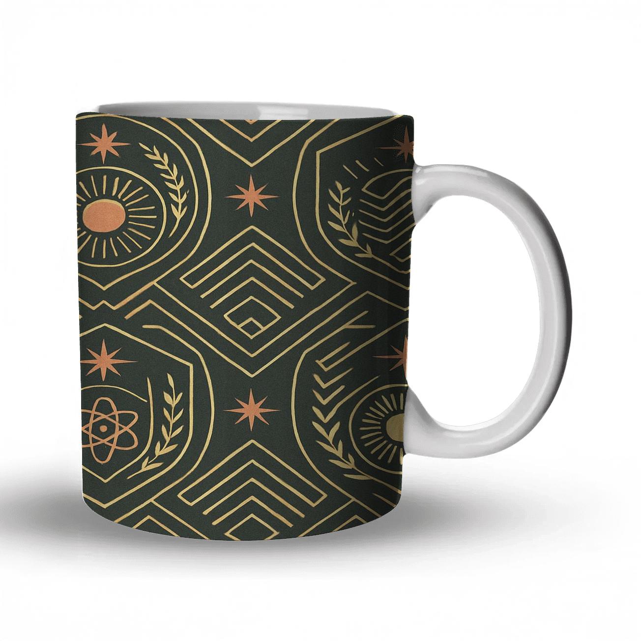 Mid Century Geometric Crest decorative mug sets