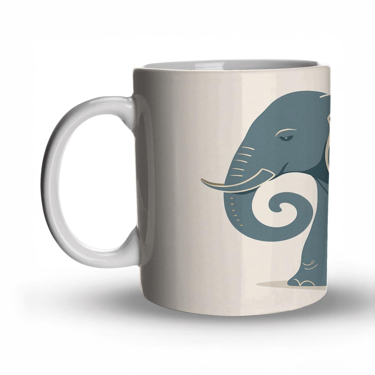 Gentle Elephant Crest custom printed mugs