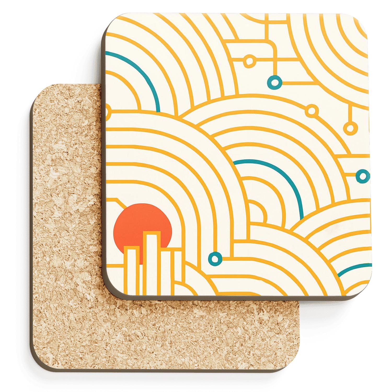 Sunrise Circuit coasters for home decor