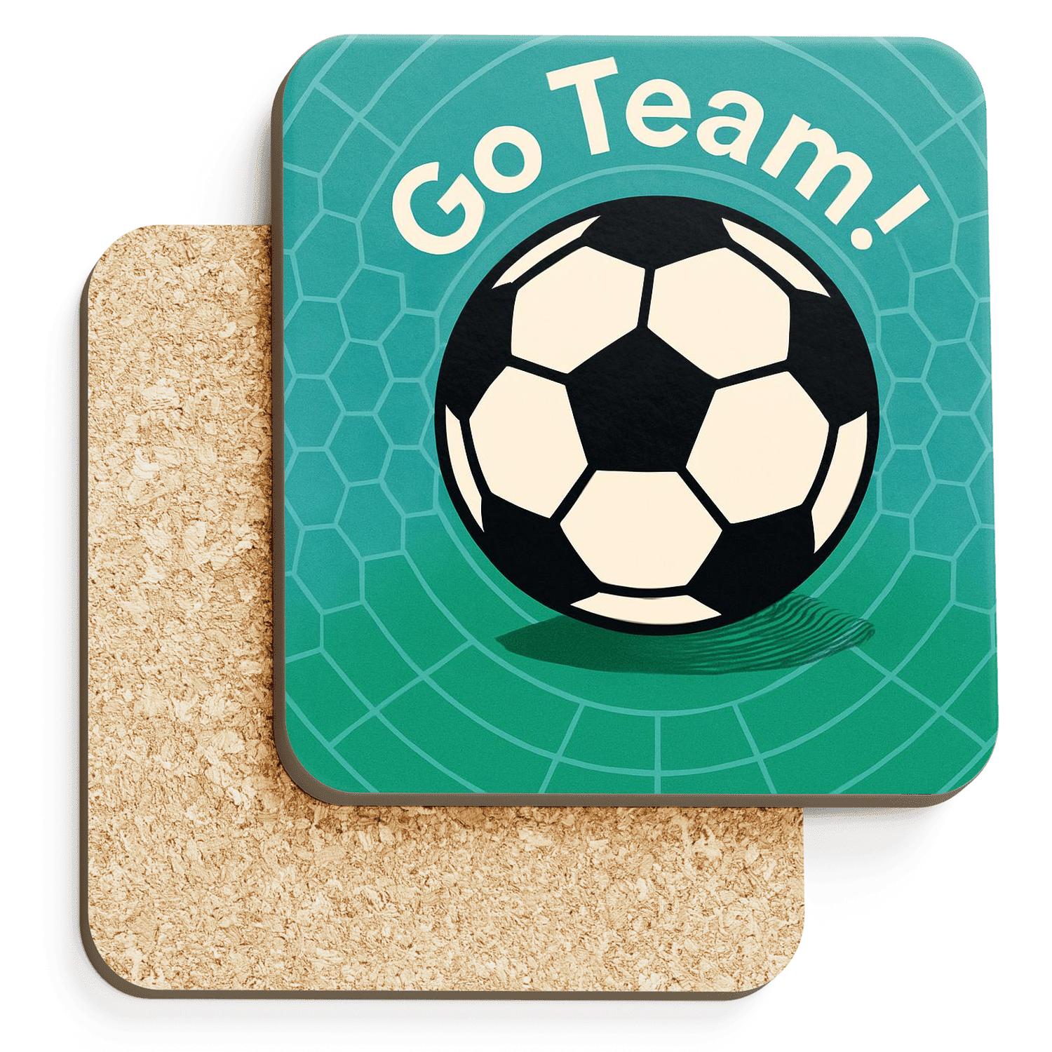 Soccer Pentagonal Harmony personalized drink coasters