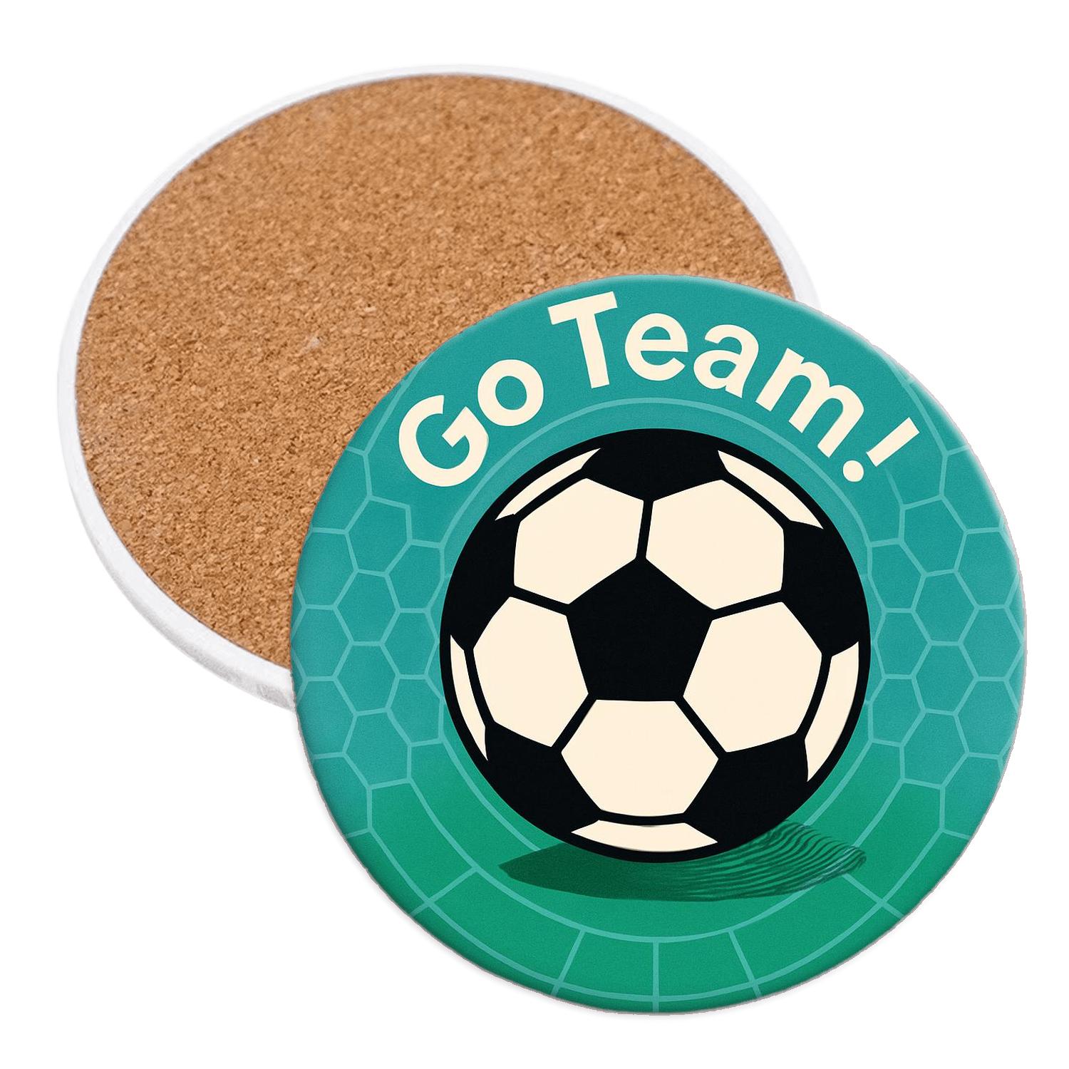 Soccer Pentagonal Harmony cork coaster sets