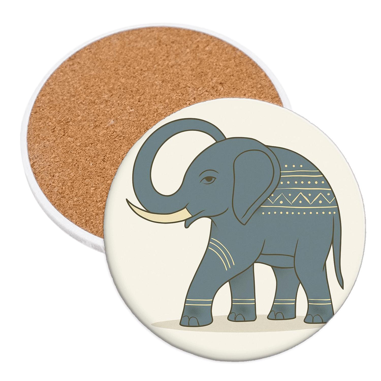 Gentle Elephant Crest personalized drink coasters