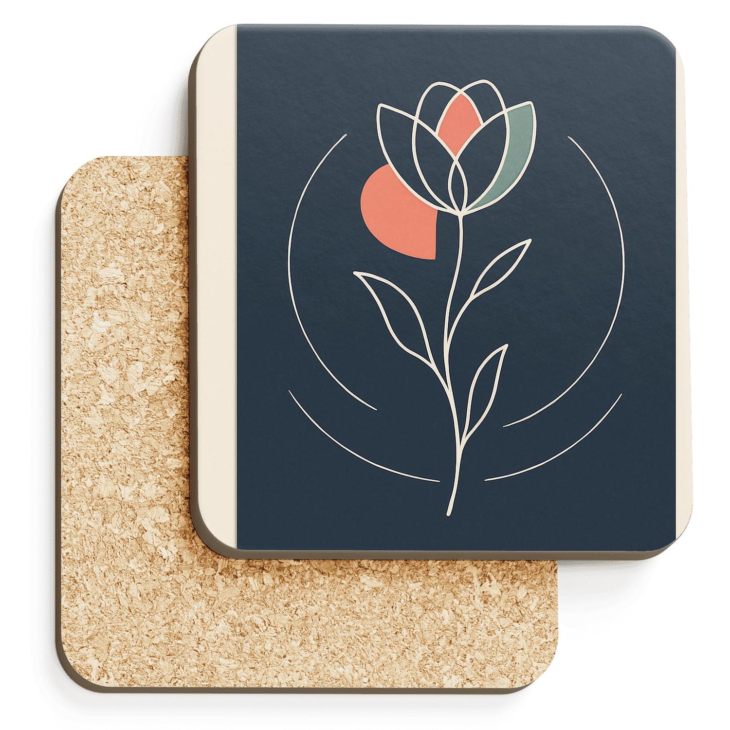 Celestial Bloom personalized drink coasters