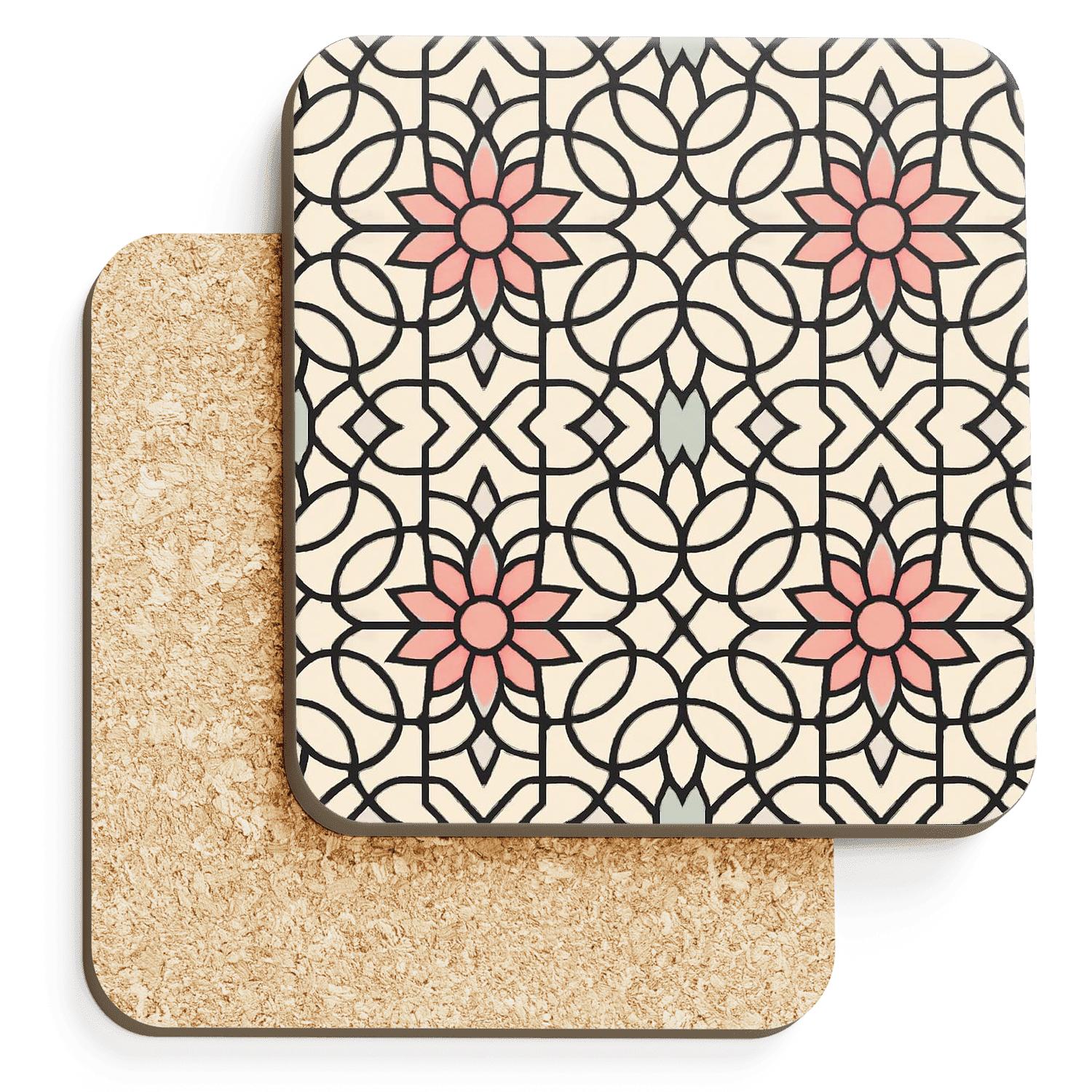 Ornamental Tessellation absorbent drink coasters