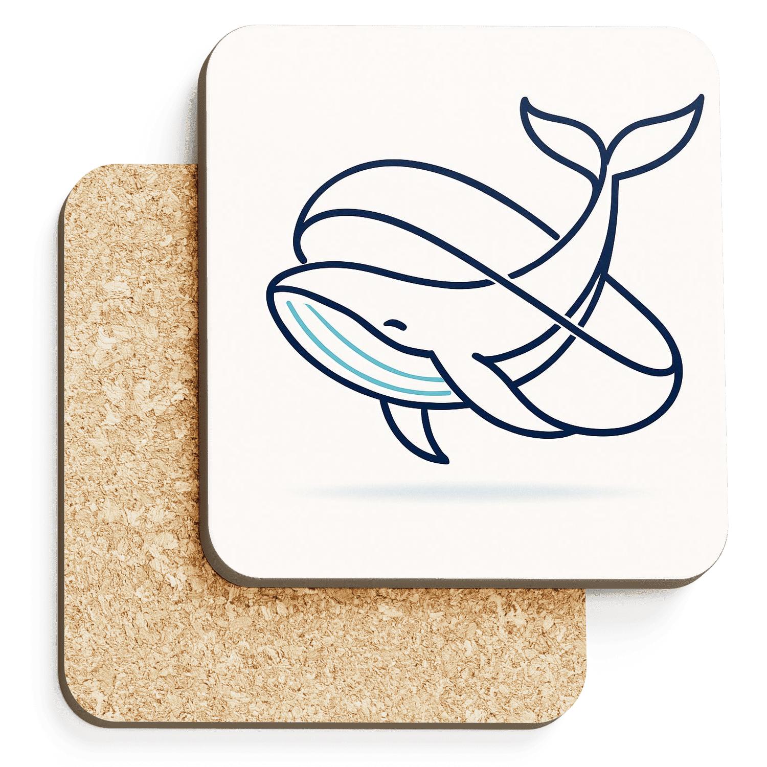 Aurora Whale Ribbon custom engraved coasters