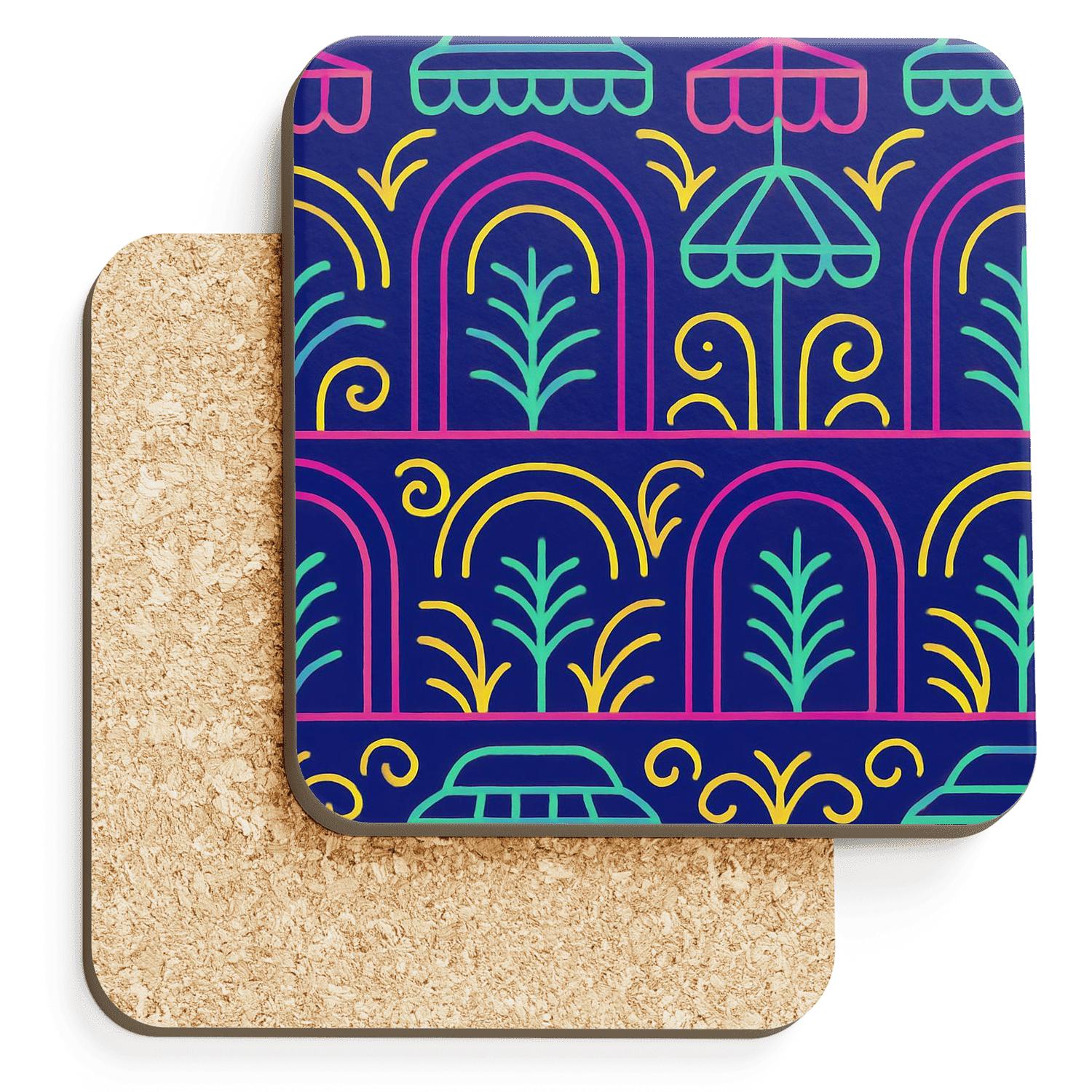 Neon Canopy Motif elegant tabletop coasters