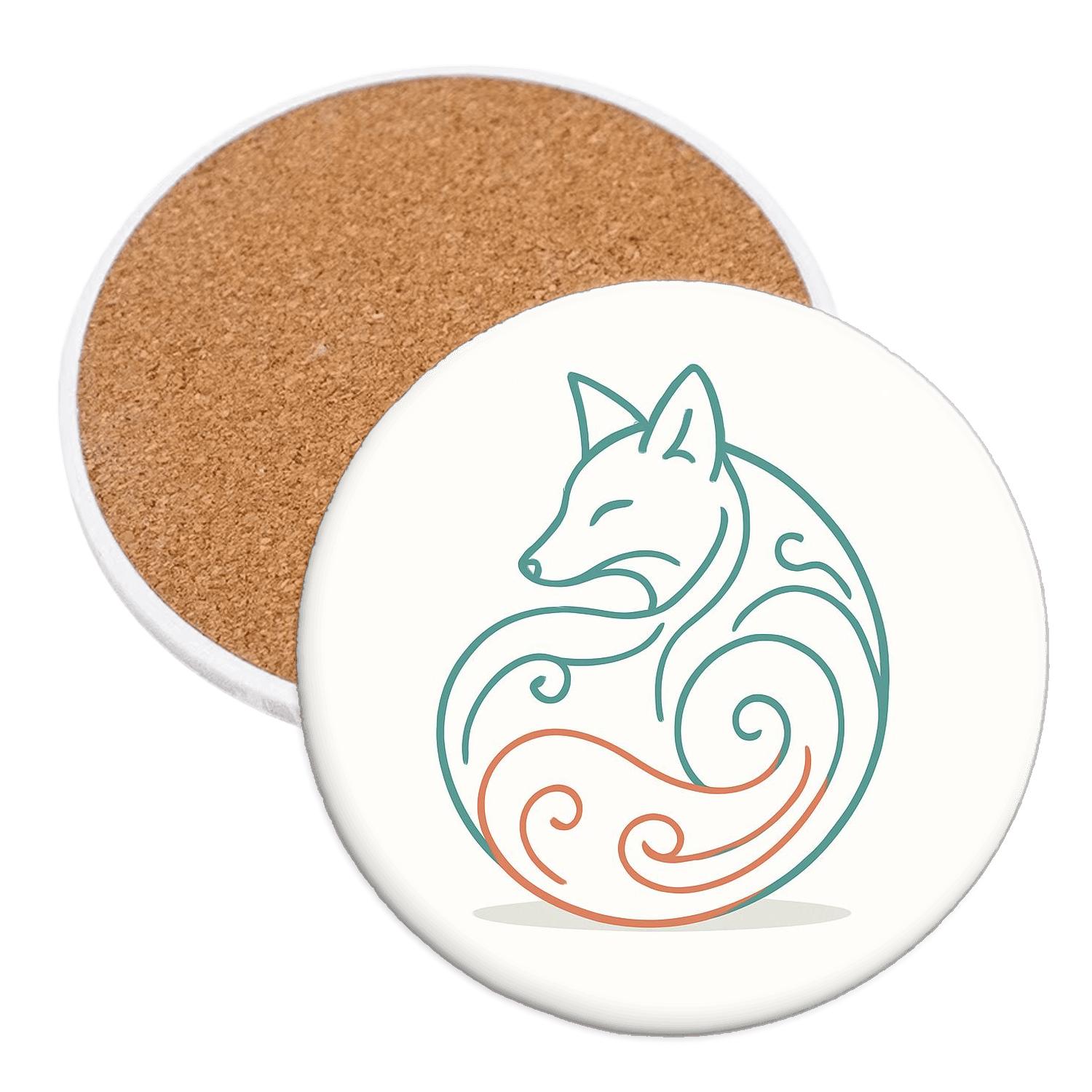 Celestial Fox Embrace stone coaster collections