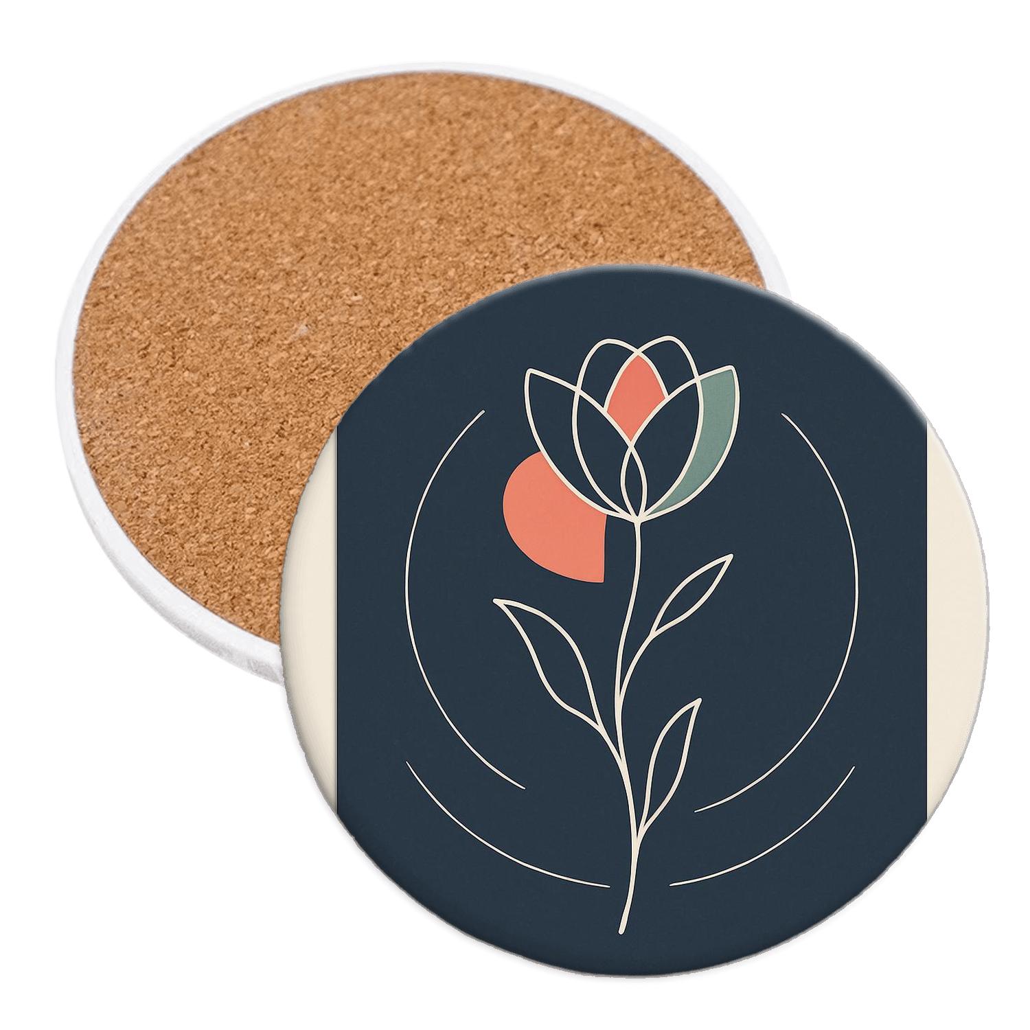 Celestial Bloom absorbent drink coasters