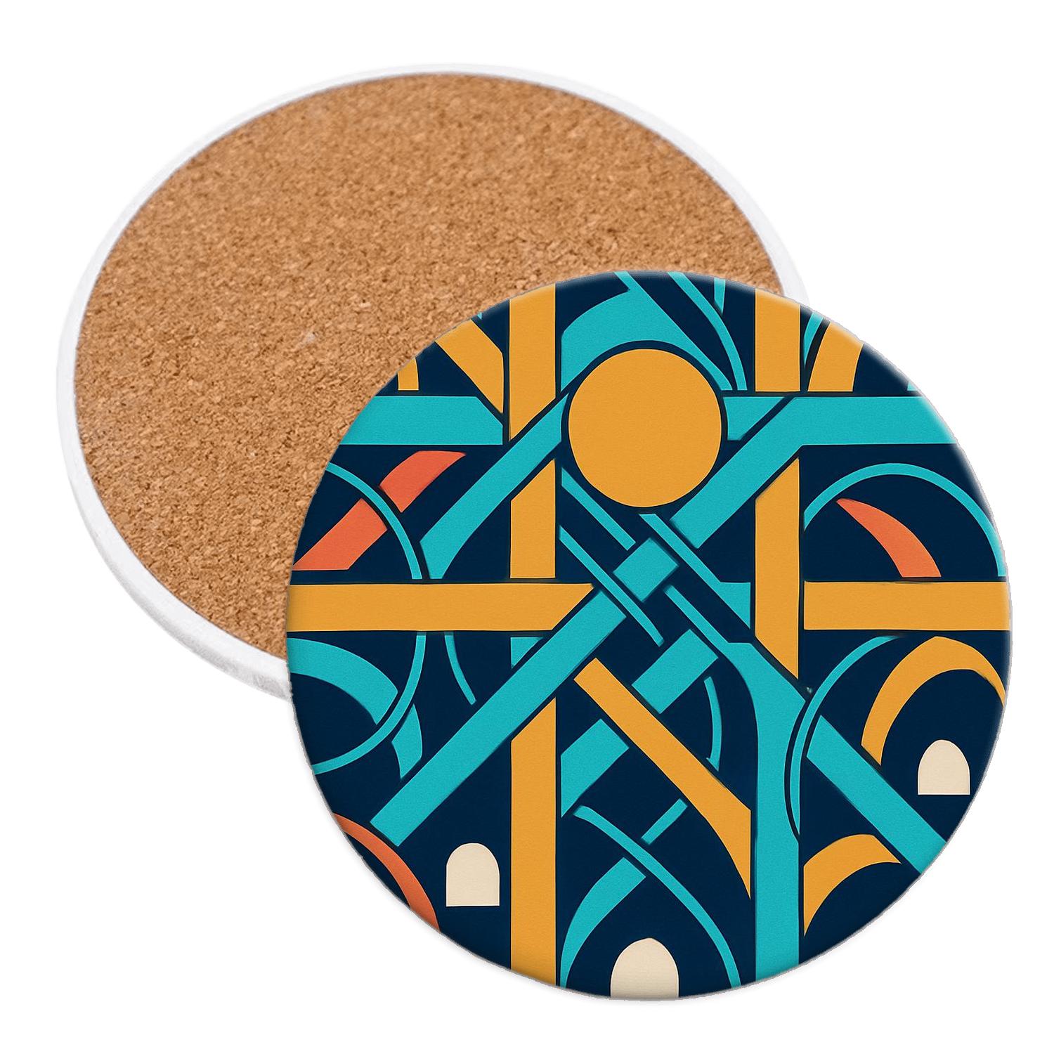 Solar Ribbon Grid elegant tabletop coasters