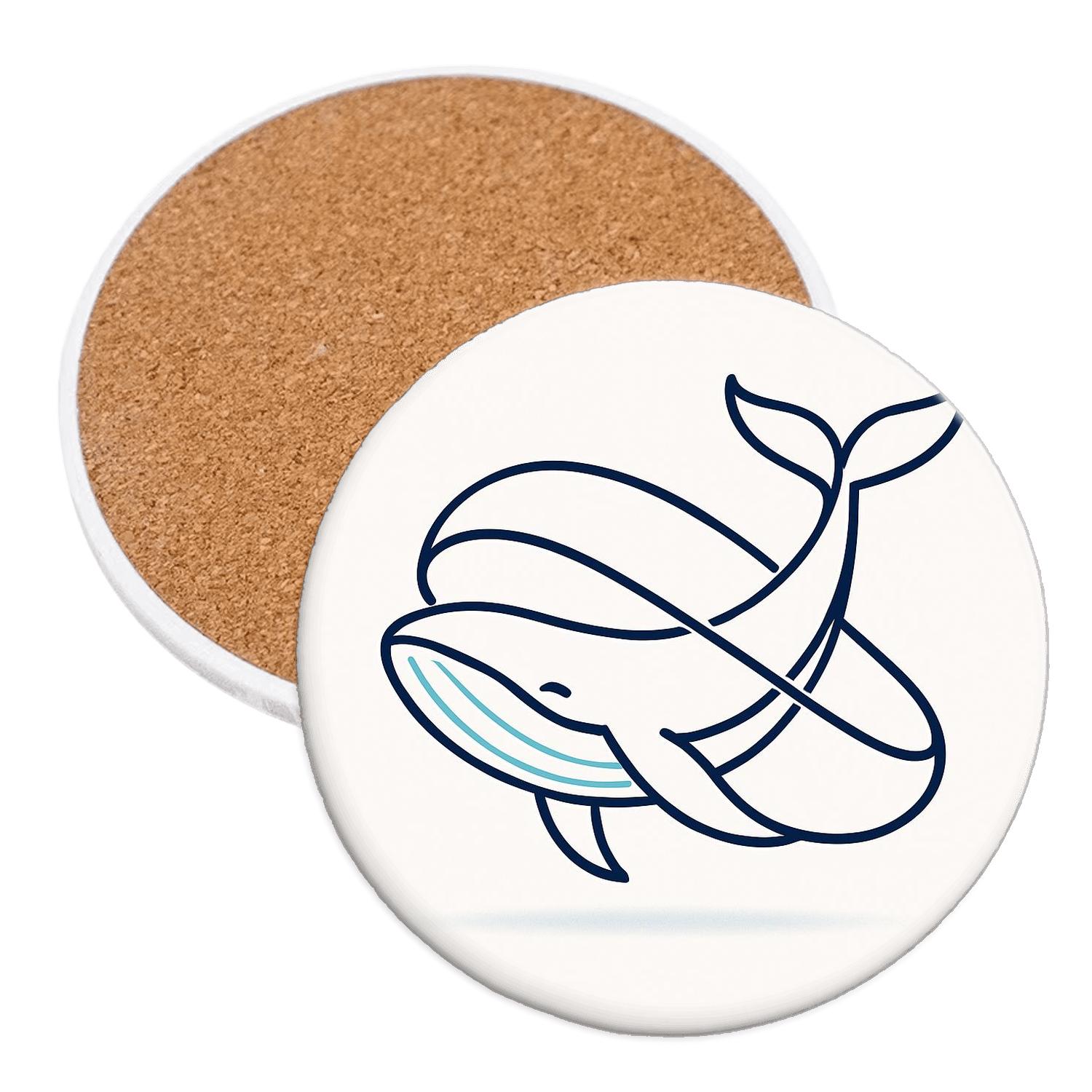 Aurora Whale Ribbon elegant tabletop coasters