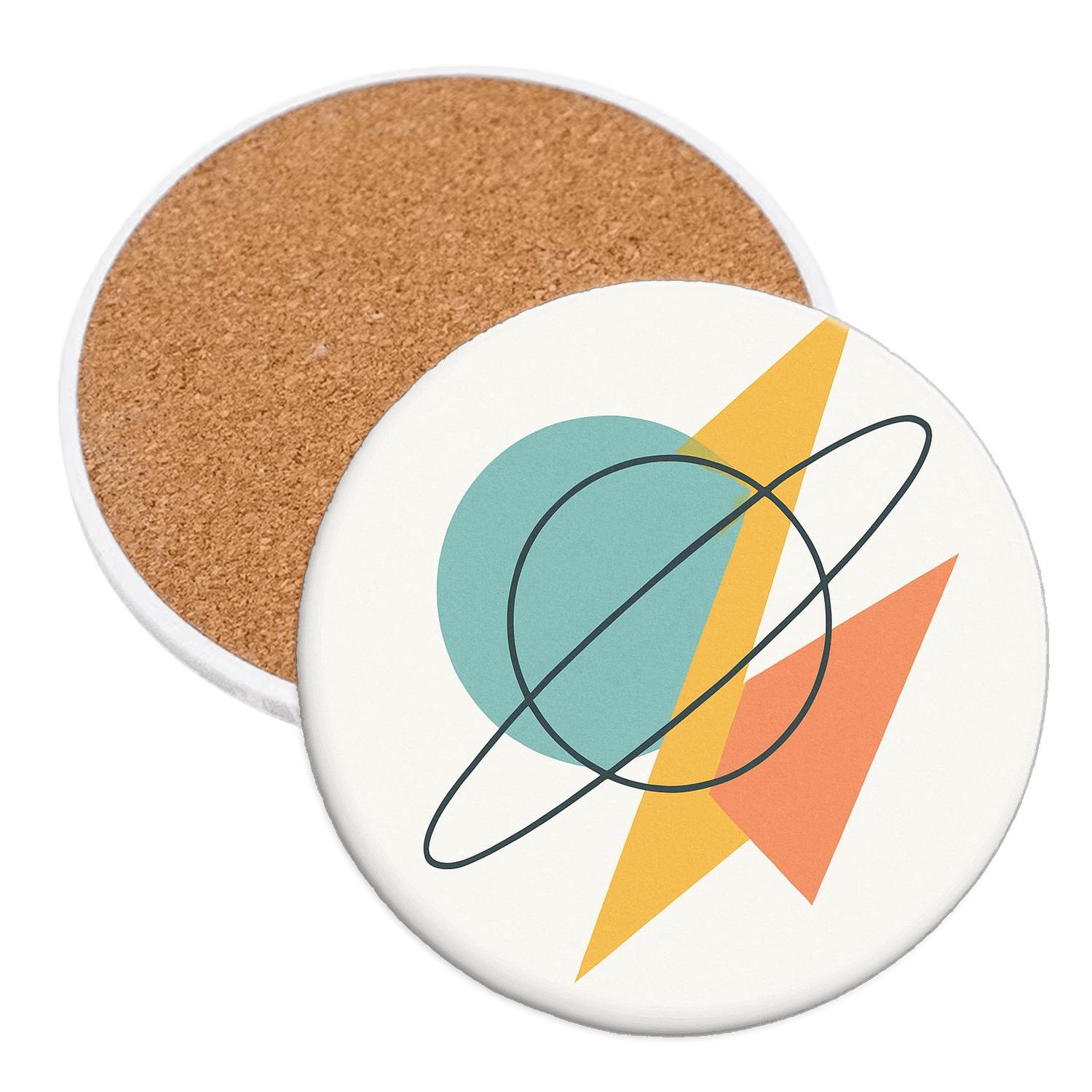 Orbit Geometry cork coaster sets